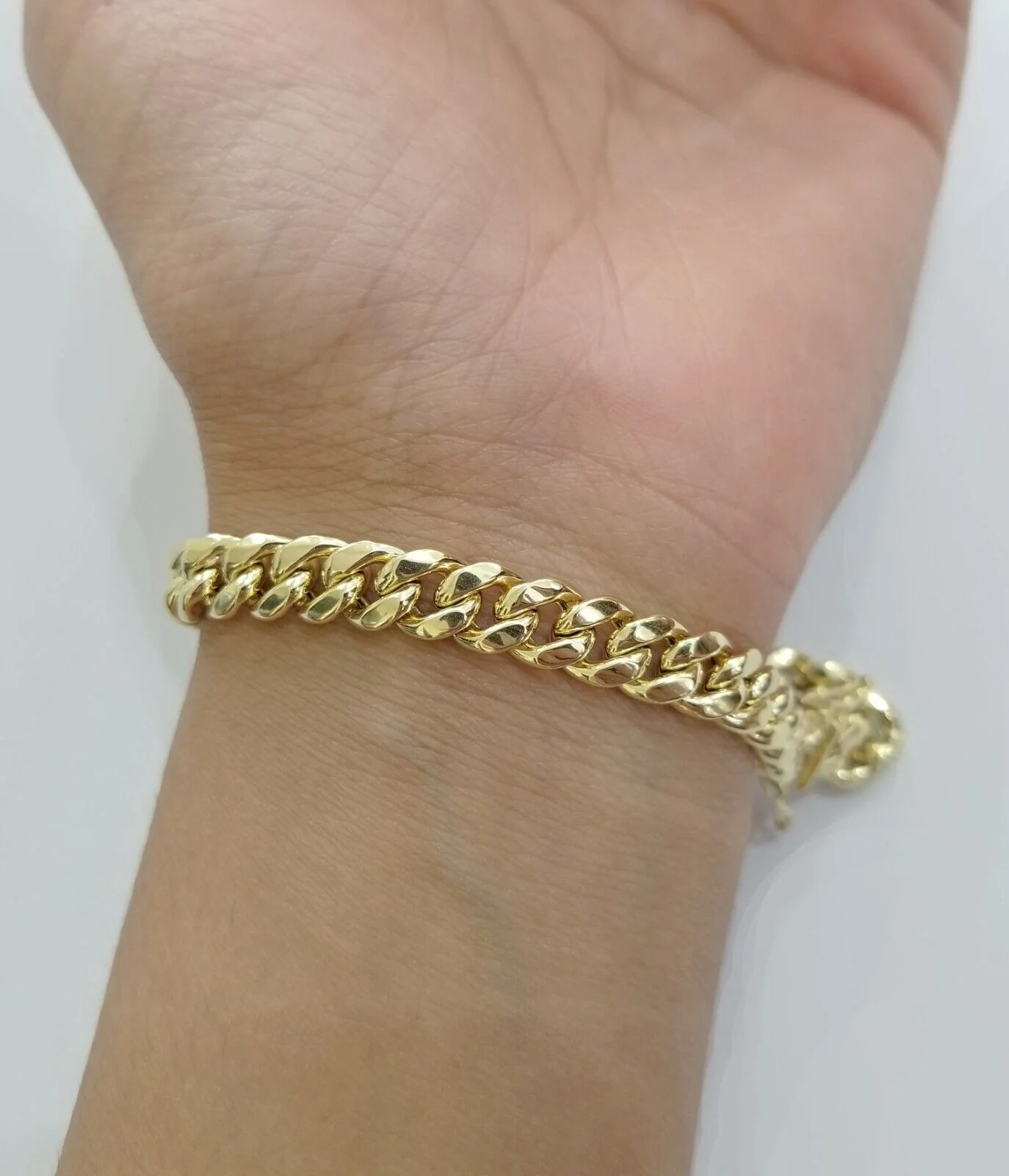 Real 14K Yellow Gold Bracelet Miami Cuban 8" Inch 7mm 14kt Gold Pura Oro - Image 5