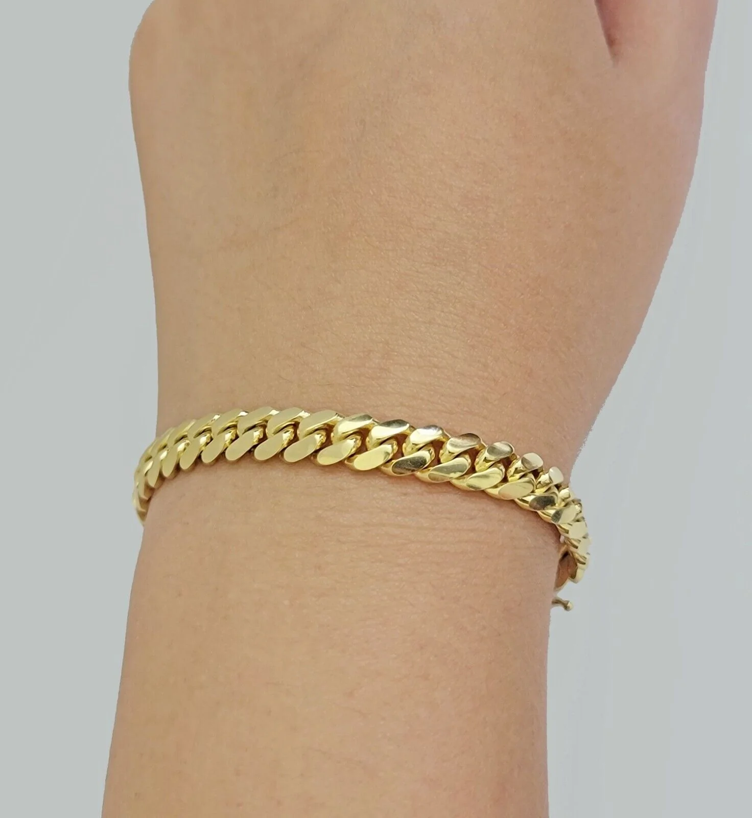 Real 14k Yellow gold bracelet Miami Cuban Link 7mm 8.5 Inch Men's Solid 14kt - Image 2