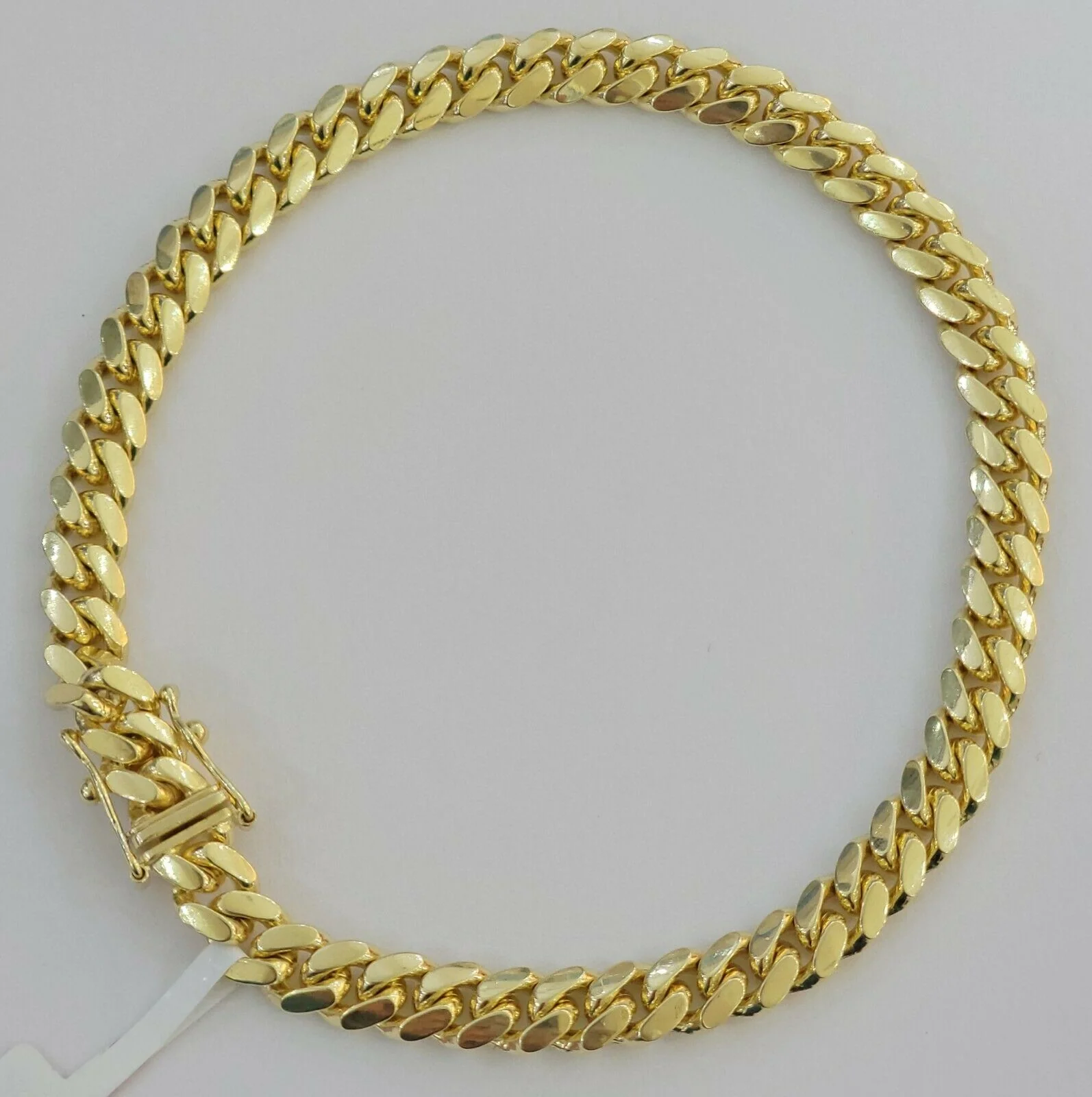 Real 14k yellow Gold bracelet SOLID Miami Cuban link 6mm 8.5" 14kt, Box Lock,men - Image 5
