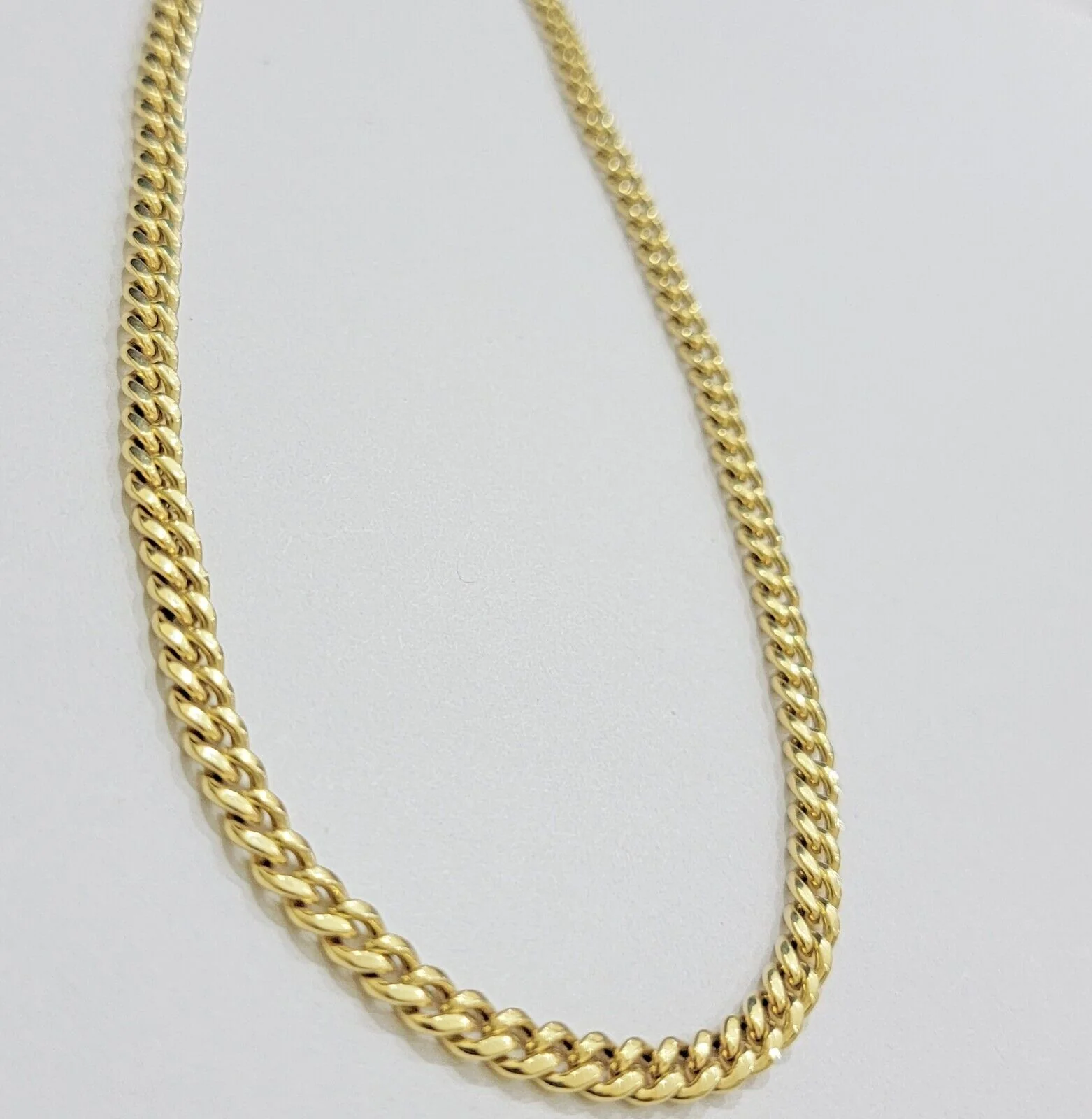 Real 14K Yellow Gold Chain Necklace Miami Cuban Link Chain 3.5mm 18" - 26'' Inch - Image 13