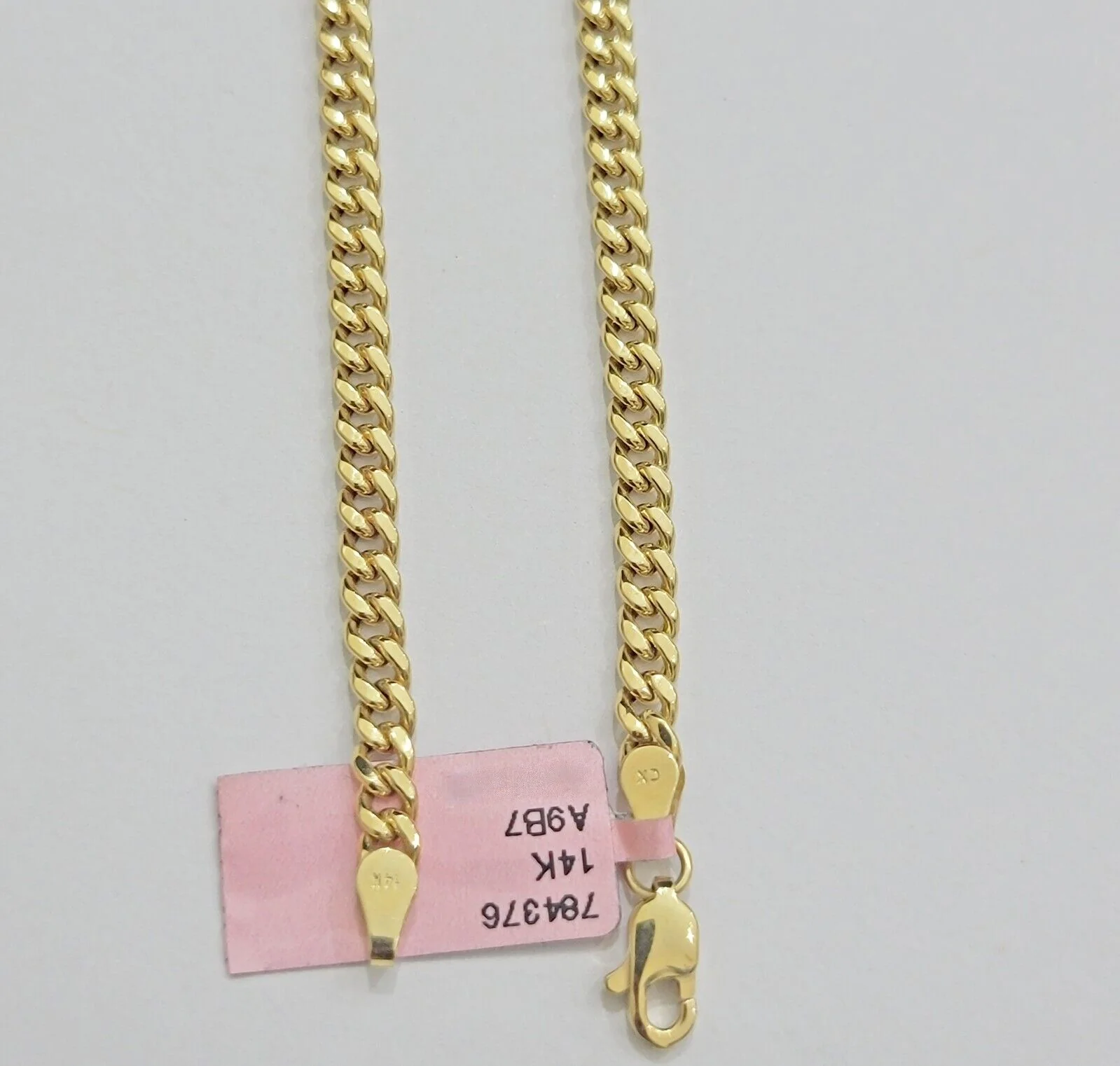 Real 14K Yellow Gold Chain Necklace Miami Cuban Link Chain 3.5mm 18" - 26'' Inch - Image 7