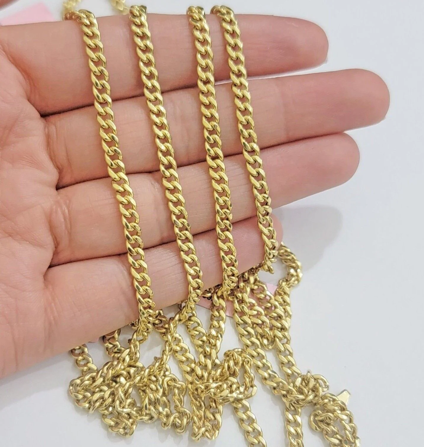 Real 14K Yellow Gold Chain Necklace Miami Cuban Link Chain 4.5mm 18" - 26'' Inch - Image 5