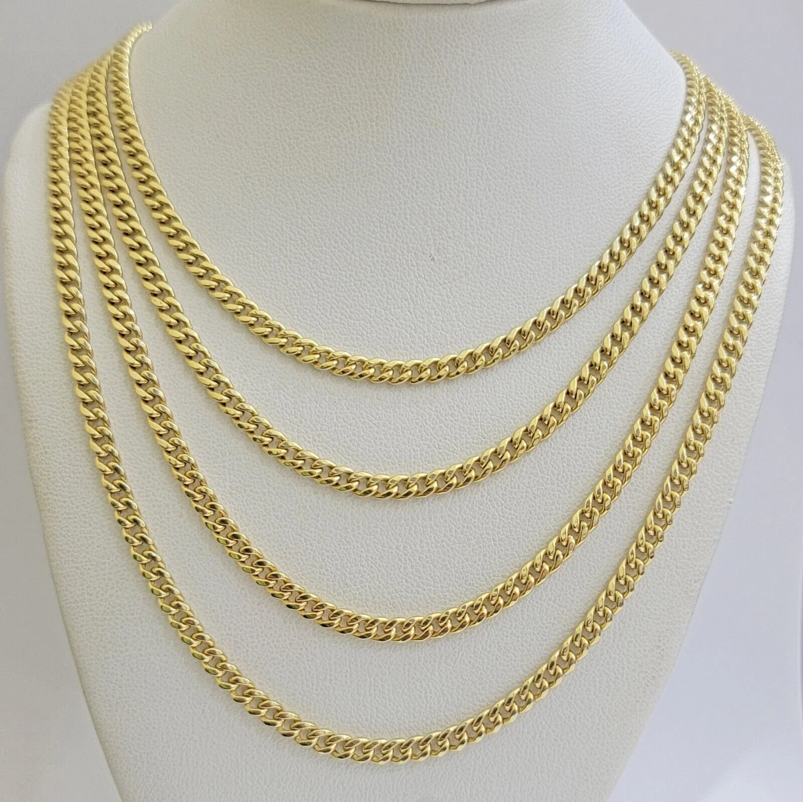 Real 14K Yellow Gold Chain Necklace Miami Cuban Link Chain 4.5mm 18" - 26'' Inch - Image 6