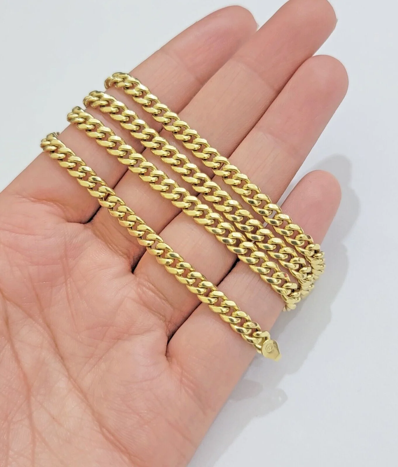 Real 14K Yellow Gold Chain Necklace Miami Cuban Link Chain 4.5mm 18" - 26'' Inch - Image 8