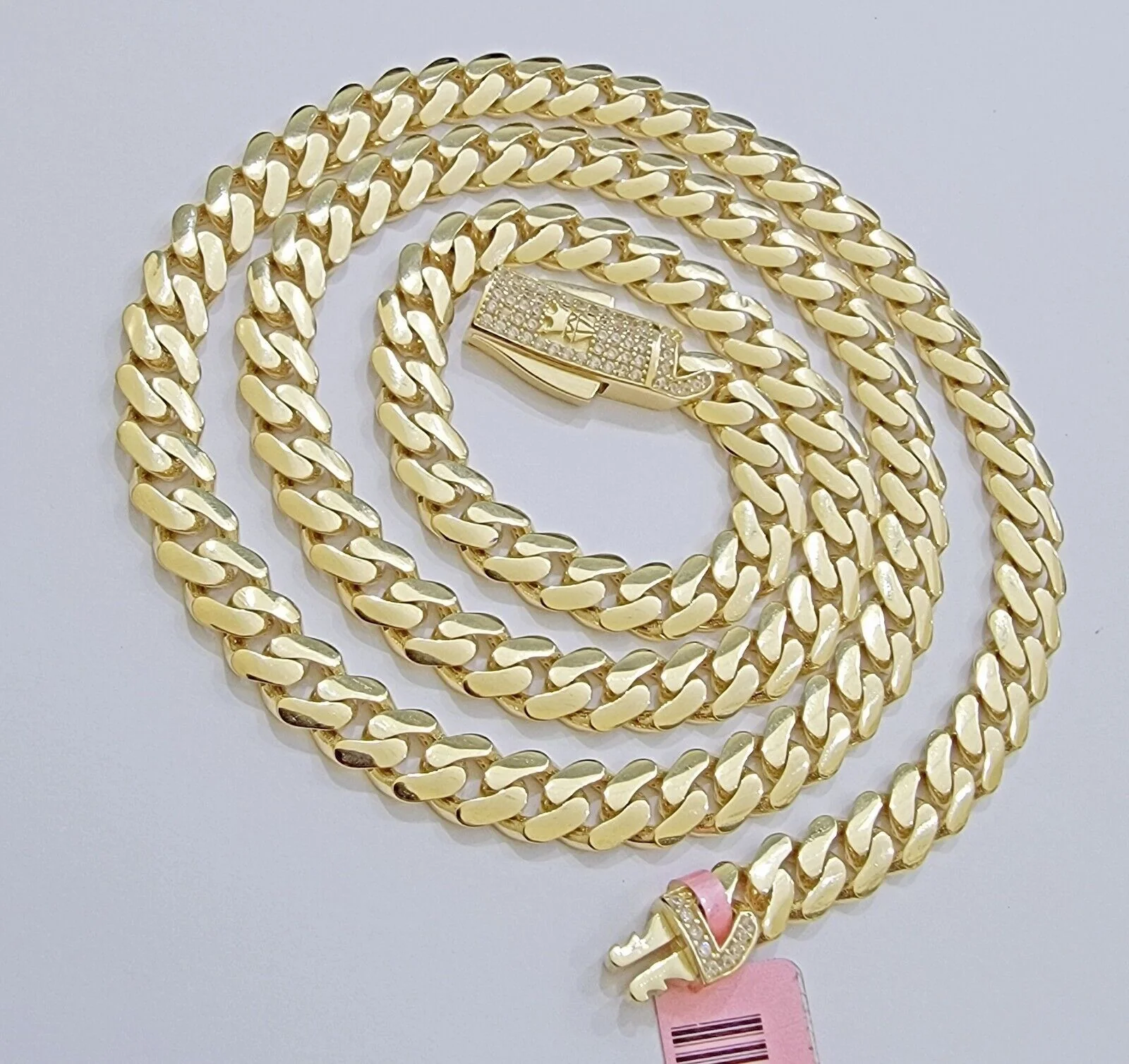 Real 14K Yellow Gold Chain Necklace Royal Monaco Cuban Link 7mm 20"- 24" ,Hollow - Image 2