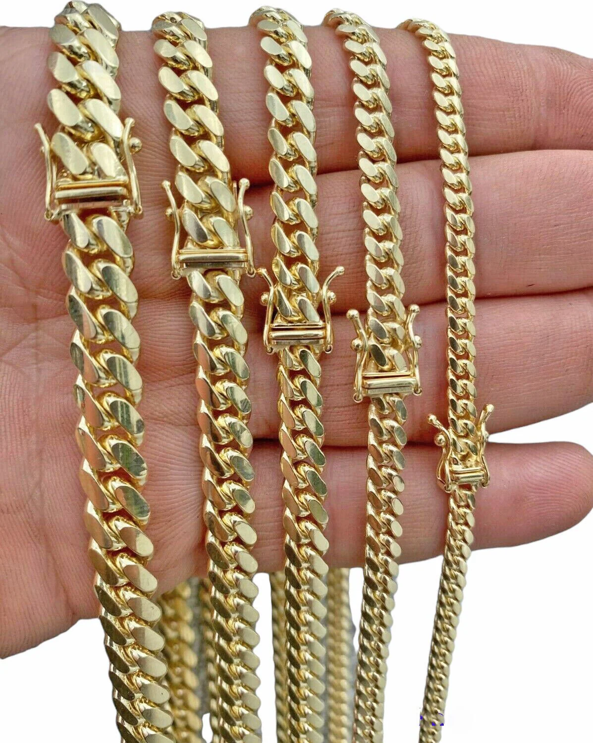 Real 14k Yellow Gold Chain Solid Miami Cuban Link Chain Necklace 18"-30" 5mm-9mm - Image 11