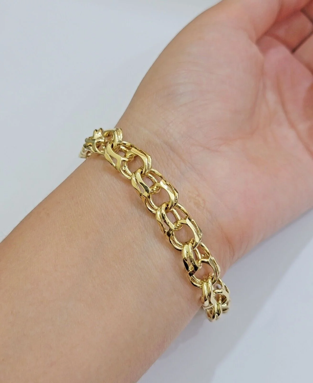 Real 14k Yellow Gold Chino Bracelet 8 Inch 10mm Men's Name Plate ID Link Solid - Image 6