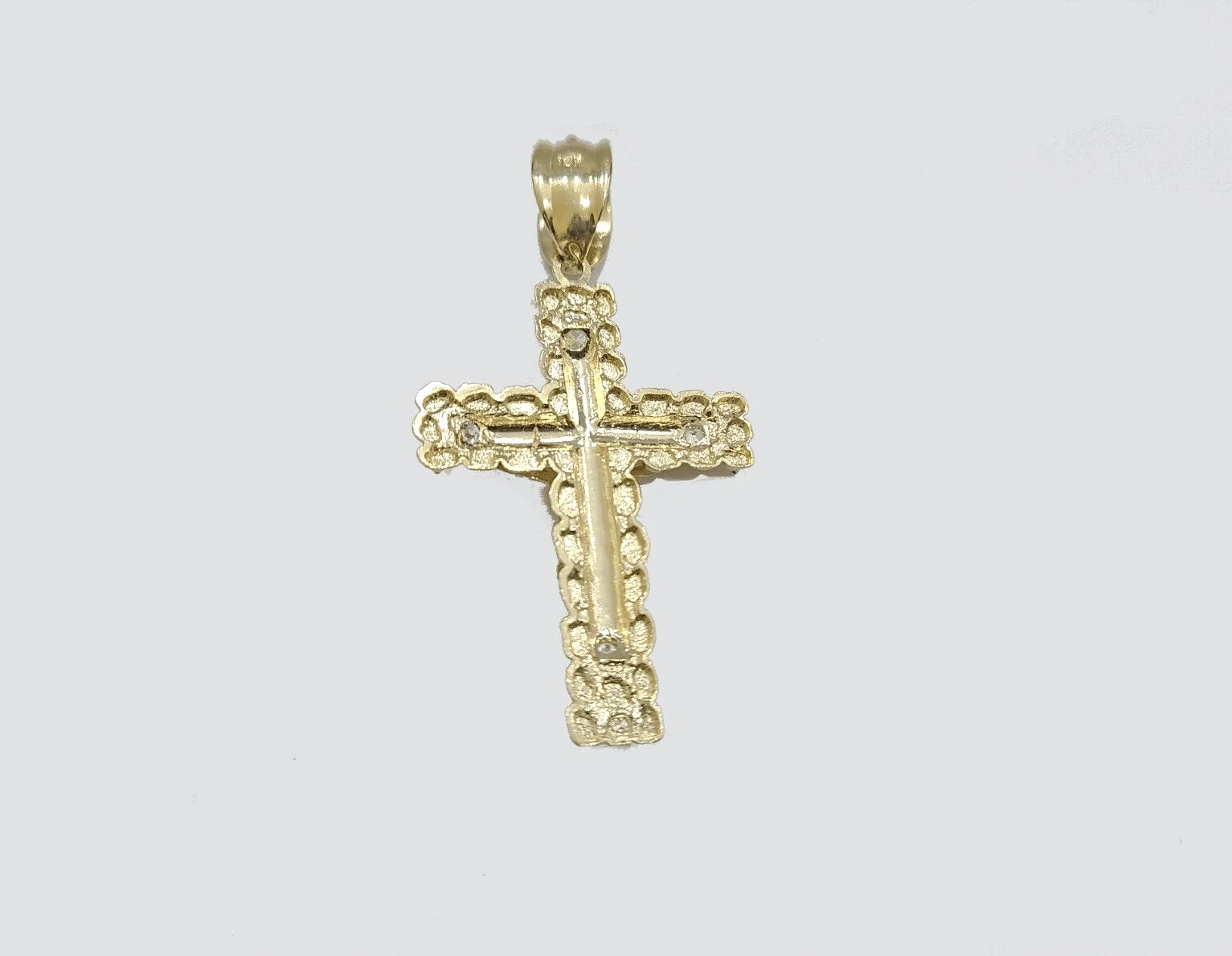 Real 14k Yellow Gold Cross Charm Rope Chain 4mm 18'' Necklace Pendant 14kt Jesus - Image 11