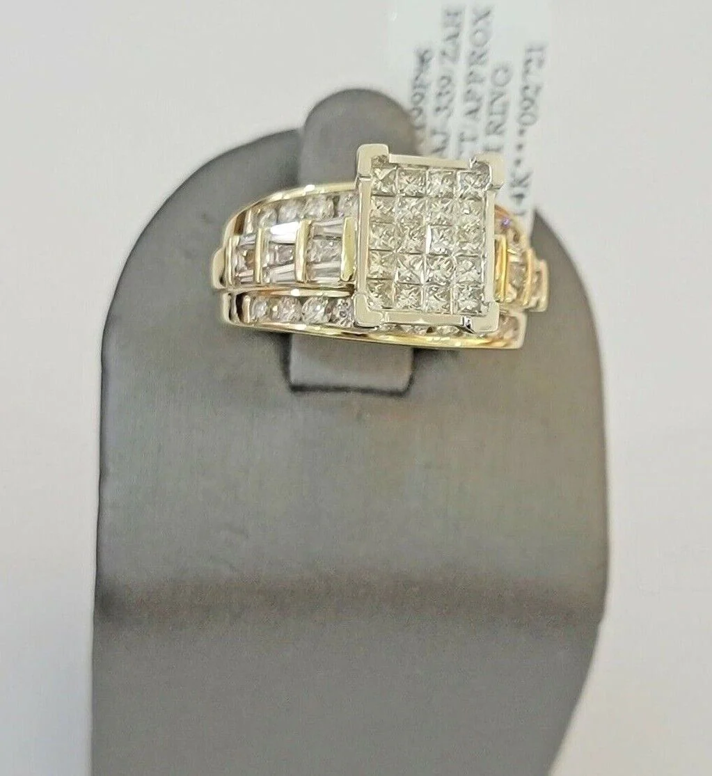 Real 14k Yellow Gold Diamond Ring 2CT Ladies Women Band Wedding Engagement, Ring Sizes 6,7,8,9,10,11 & 12 - Image 3
