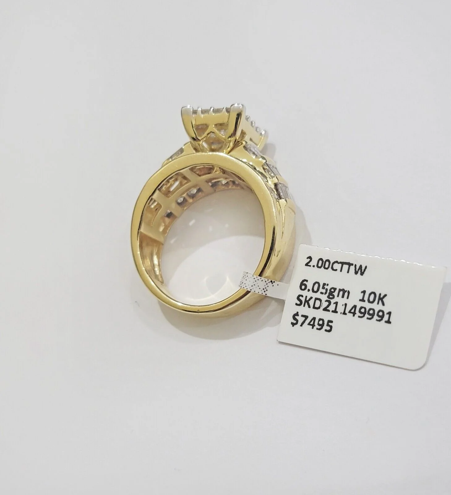 Real 14k Yellow Gold Diamond Ring 2CT Ladies Women Band Wedding Engagement, Ring Sizes 6,7,8,9,10,11 & 12 - Image 4
