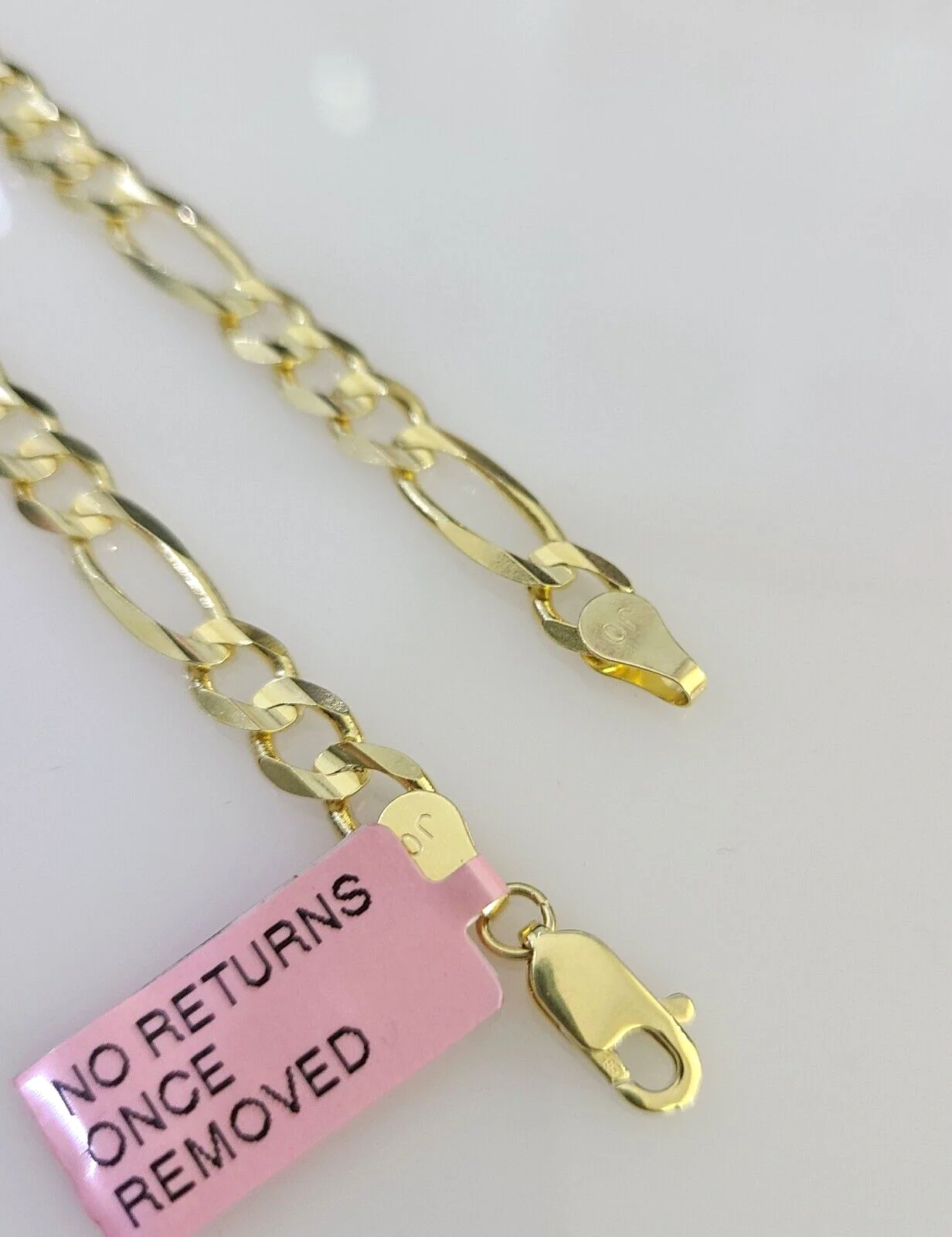 Real 14k Yellow Gold Figaro link Bracelet 5mm 7.5" Inch Mens Womens Genuine - Image 4