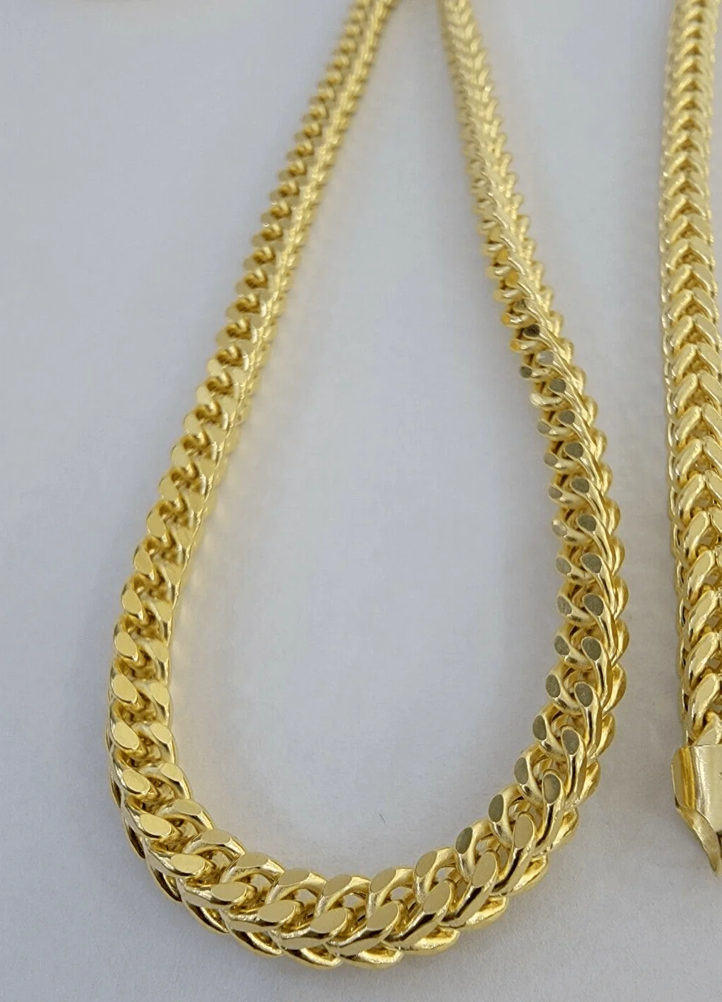 Real 14k Yellow Gold Franco Necklace Box Chain 22-26 Inch 3.5mm 14KT Mens SALE - Image 5