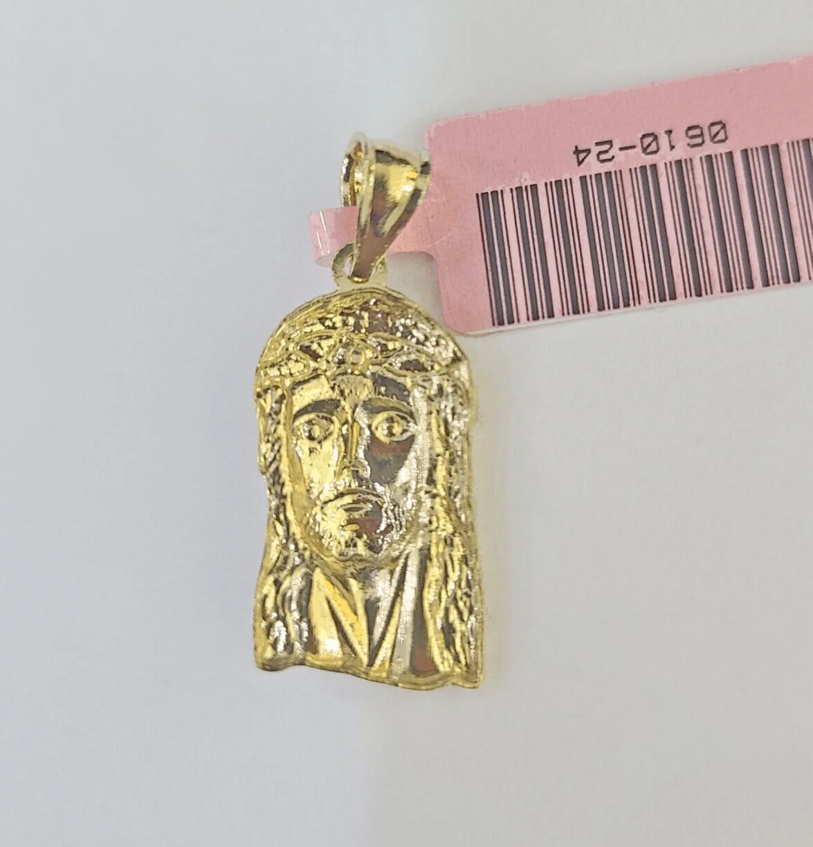 Real 14K Yellow Gold Jesus Head Pendant Charm Genuine 1" - Image 5