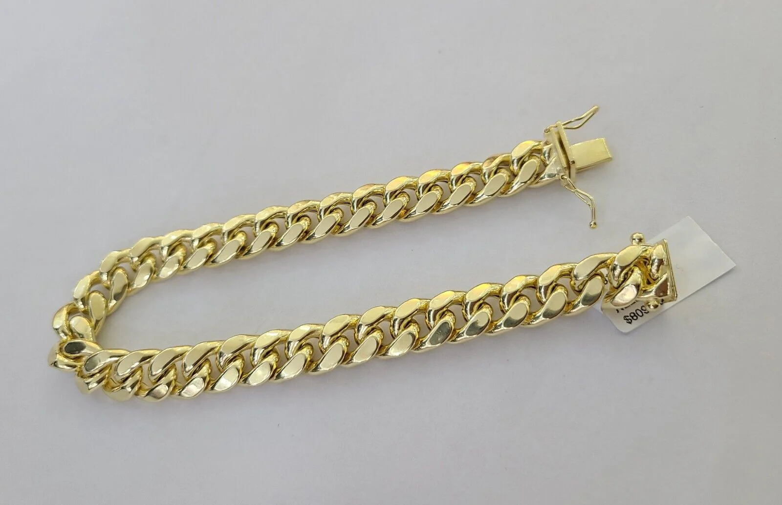 Real 14K Yellow Gold Miami Cuban Bracelet 8.5" Inch 10mm 14K Box Clasp Link - Image 7
