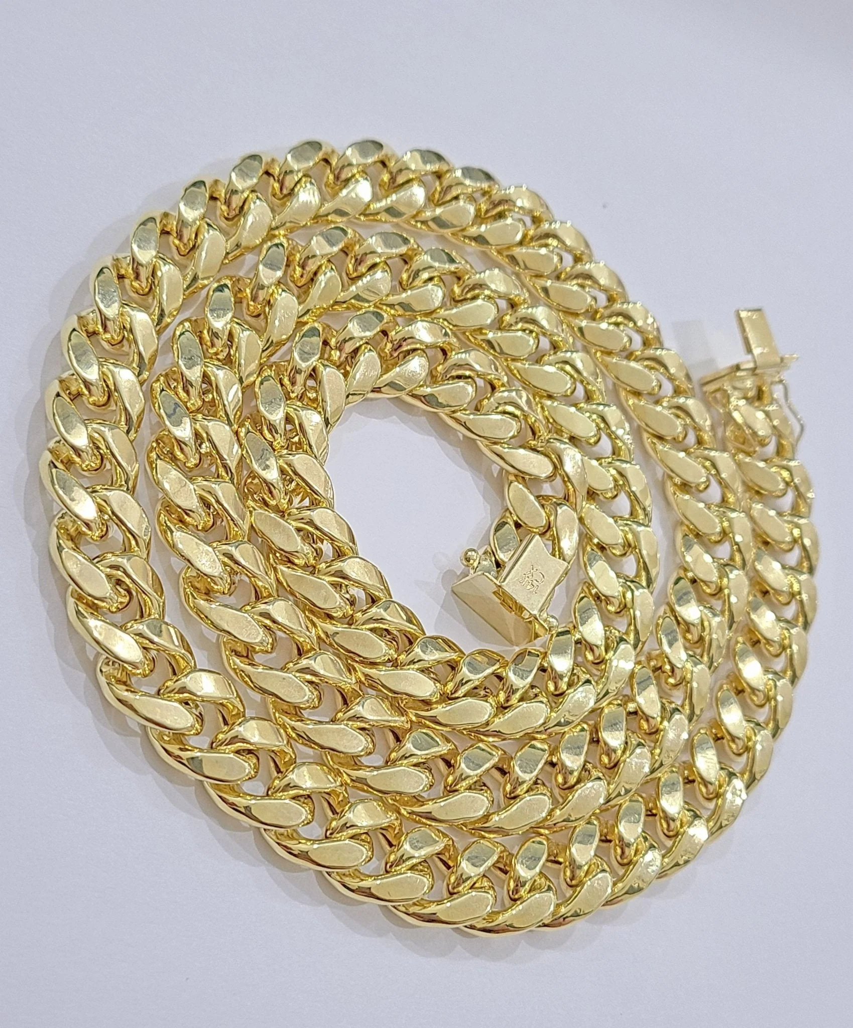Real 14k Yellow Gold Miami Cuban Link Chain 10mm 28" Necklace Box Lock For Men - Image 19