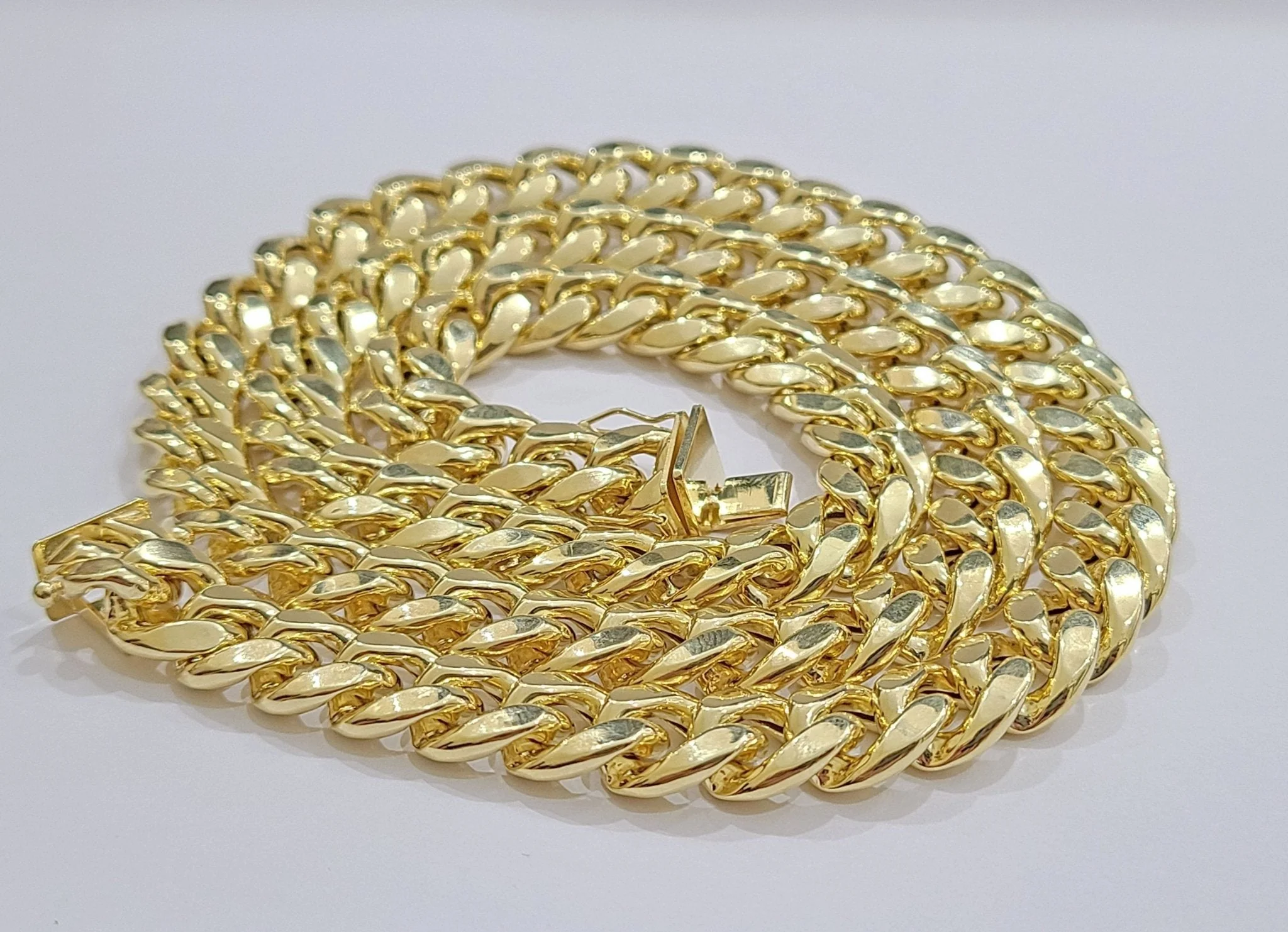 Real 14k Yellow Gold Miami Cuban Link Chain 11mm 24" Necklace Box Lock For Men - Image 16