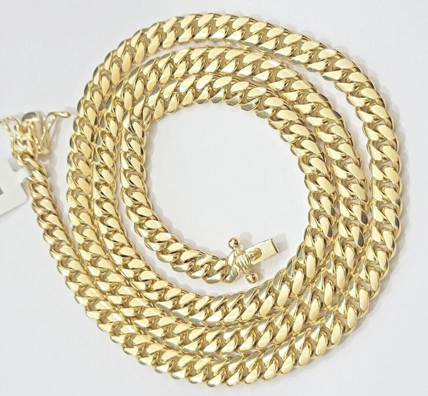 Real 14k Yellow Gold Miami Cuban Link Chain 6mm 22" Necklace 14kt solid Box lock