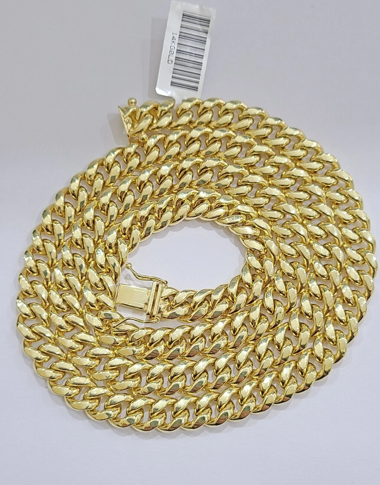 Real 14k Yellow Gold Miami Cuban Link Chain 8mm 24" Necklace Box Lock - Image 9