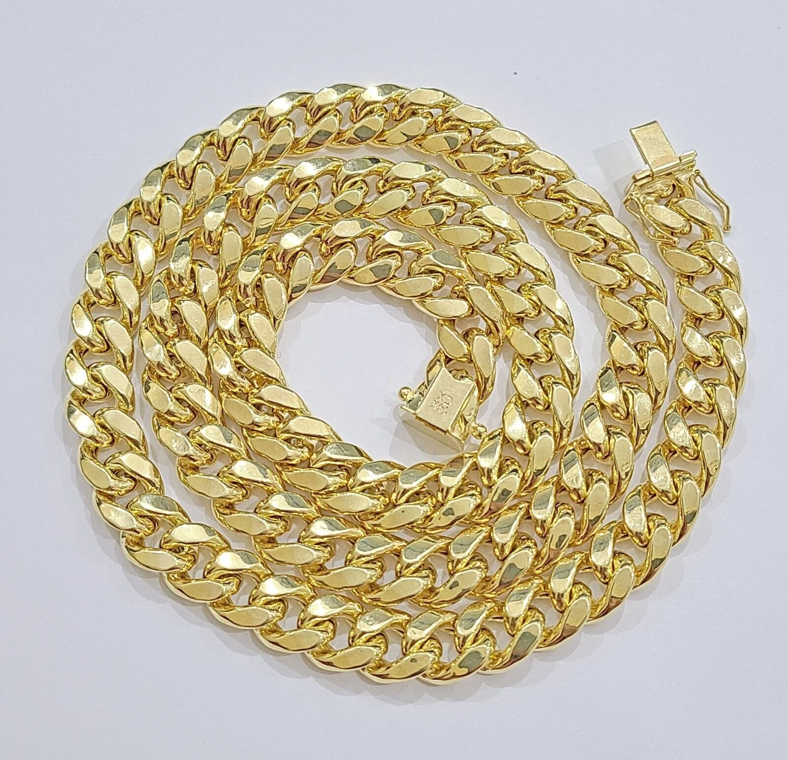 Real 14k Yellow Gold Miami Cuban Link Chain 9mm 24" Necklace Box Lock - Image 5