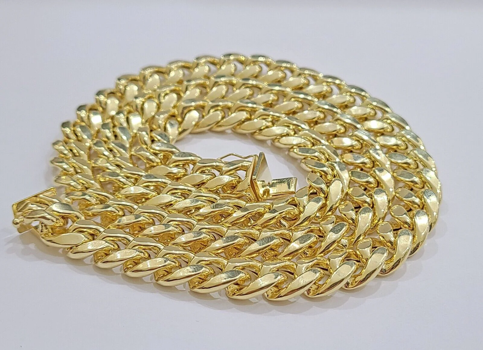 Real 14k Yellow Gold Miami Cuban Link Chain 9mm 26" Necklace Box Lock - Image 6