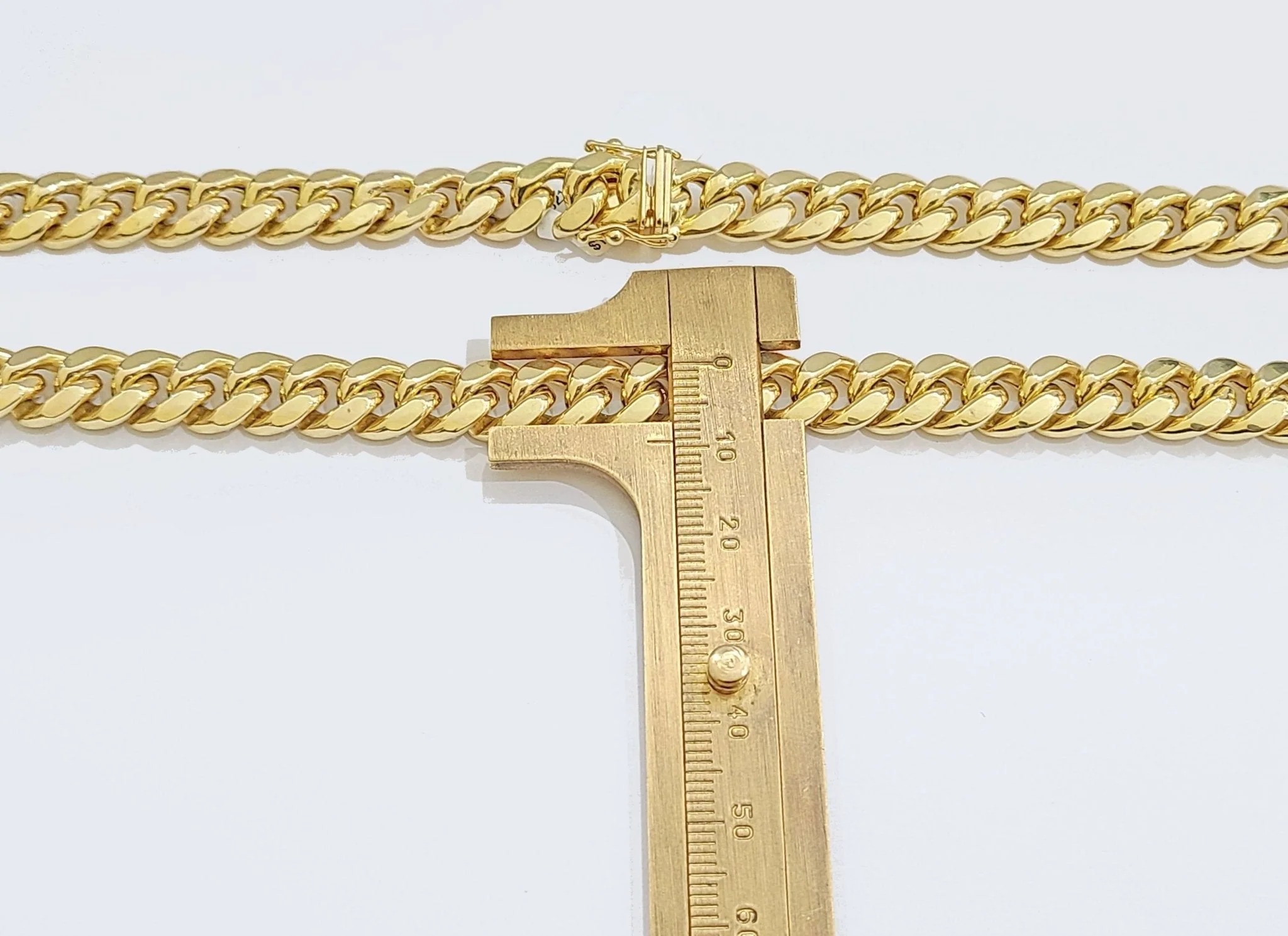 Real 14k Yellow Gold Miami Cuban Link Chain 9mm 28" Necklace Box Lock For Men's - Image 5