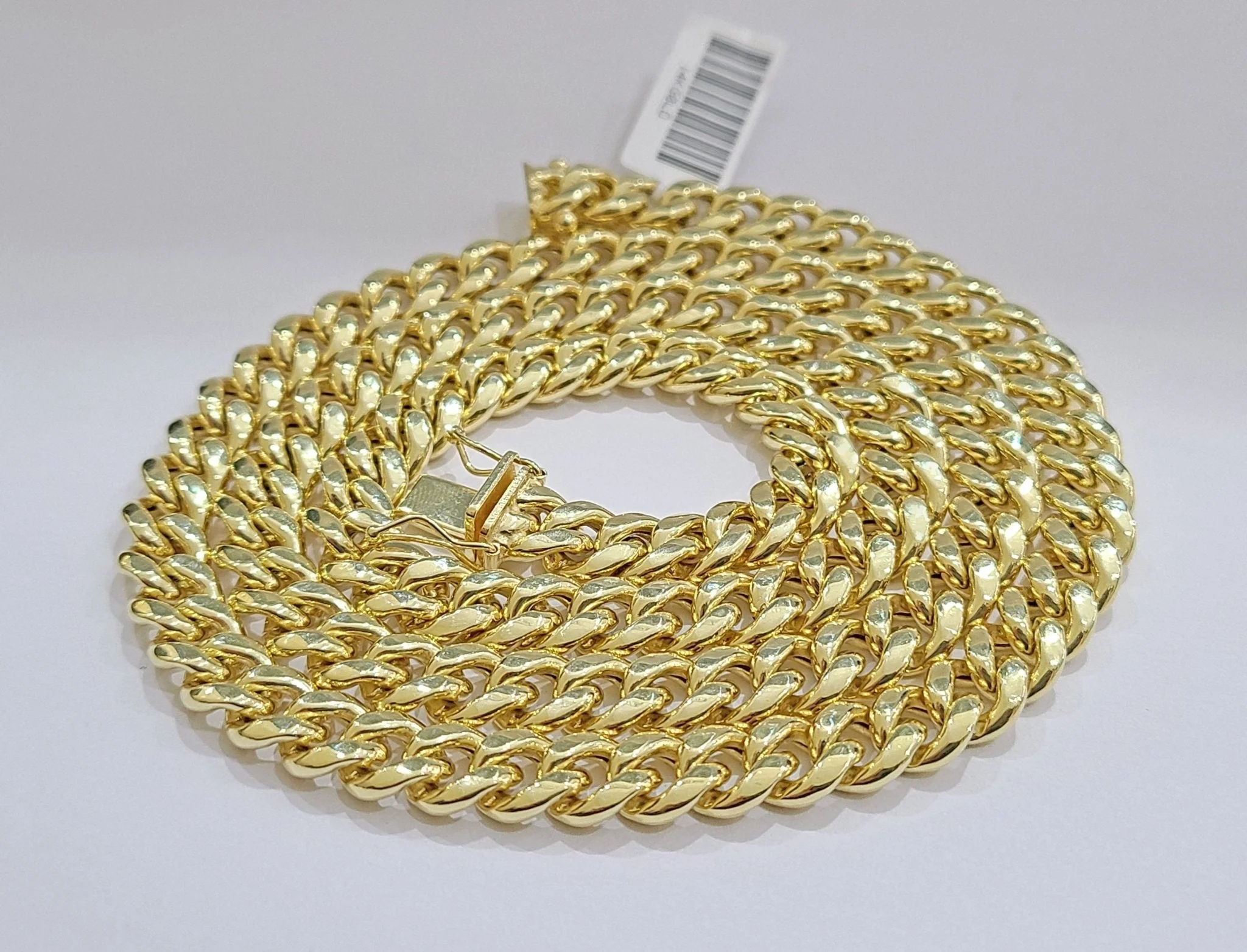 Real 14k Yellow Gold Miami Cuban Link Chain 9mm 28" Necklace Box Lock For Men's - Image 8