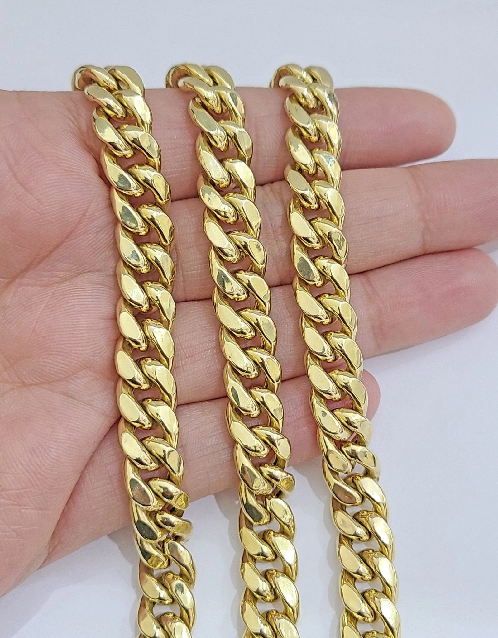 Real 14k Yellow Gold Miami Cuban Link Chain 9mm 30" Necklace Box Lock For Men's - Image 5