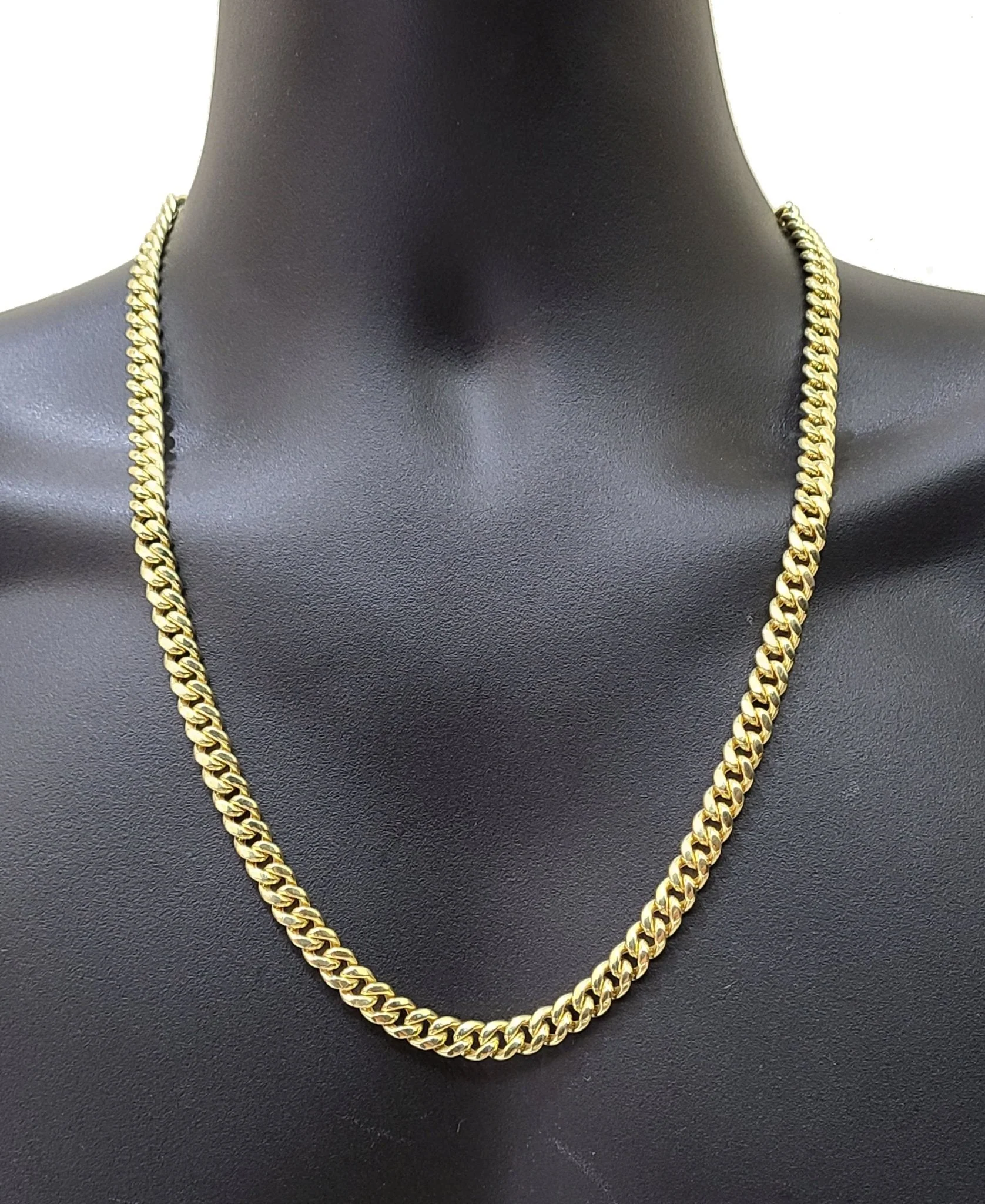 Real 14k Yellow Gold Miami Cuban Link Chain 9mm 30" Necklace Box Lock For Men's - Image 6