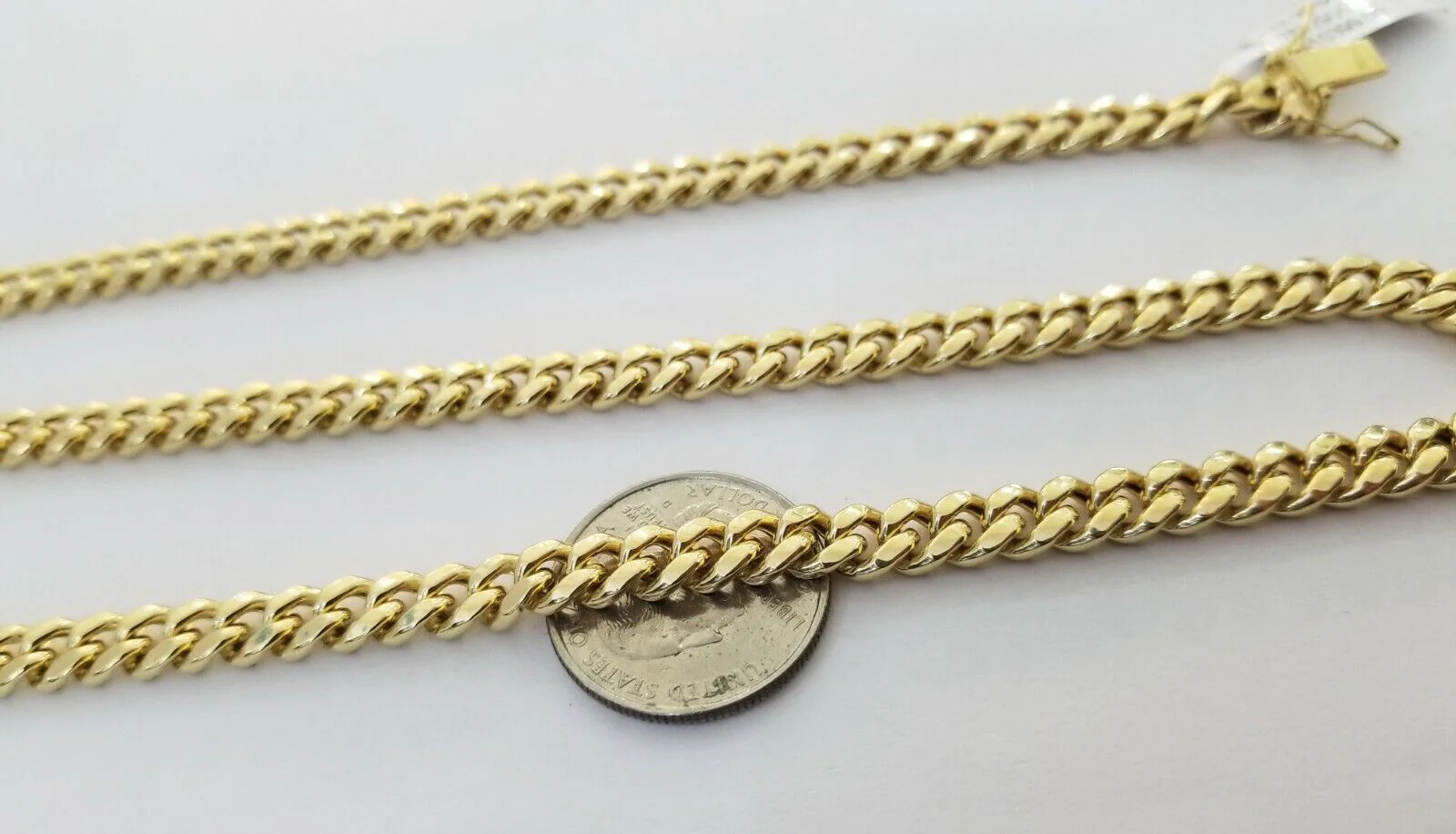Real 14K Yellow Gold Miami Cuban Link Chain Necklace 7.2mm 22inch 14kt Box Lock - Image 4