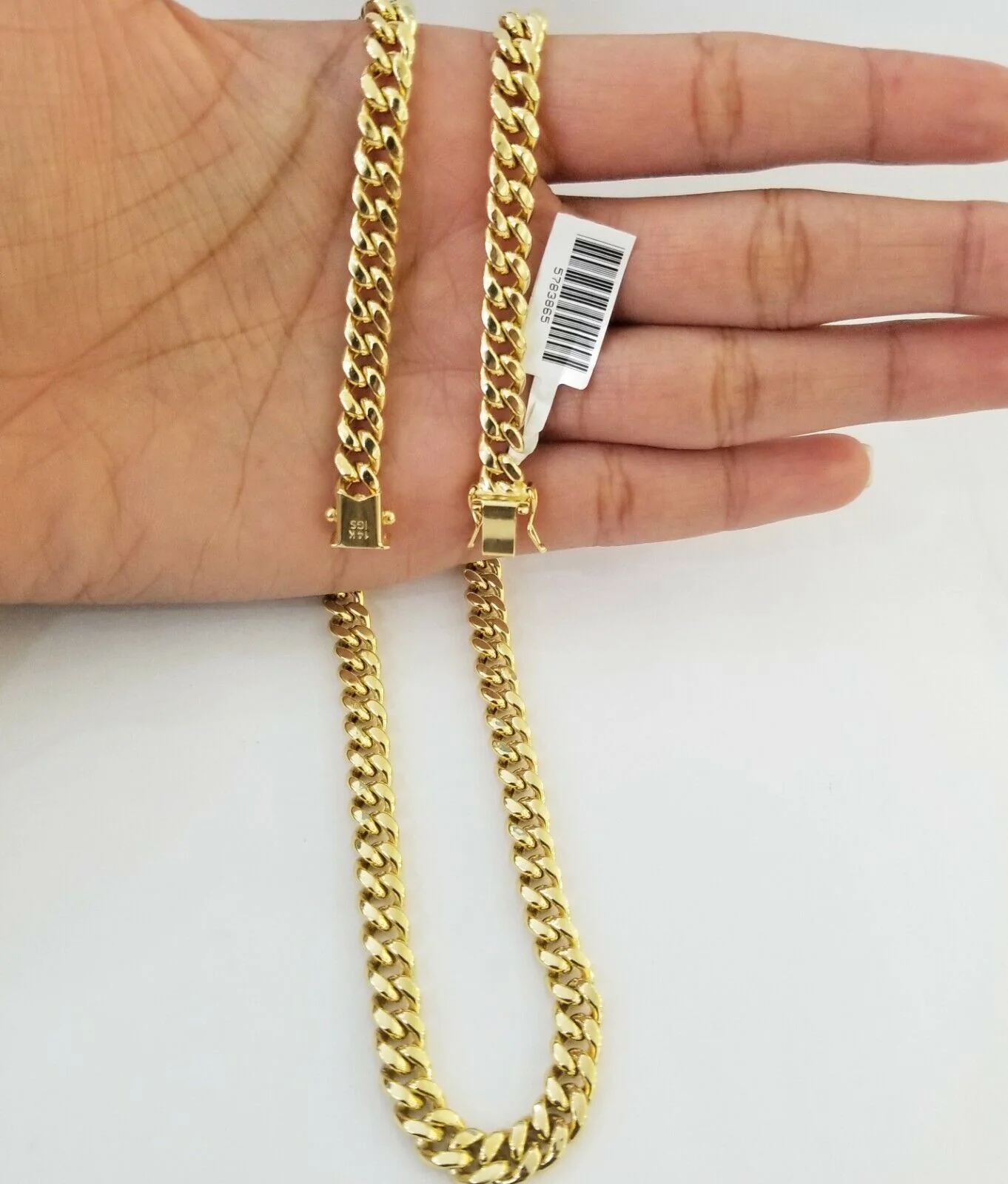 Real 14K Yellow Gold Miami Cuban Link Chain Necklace 7mm 22" 14kt Gold Box Lock - Image 6