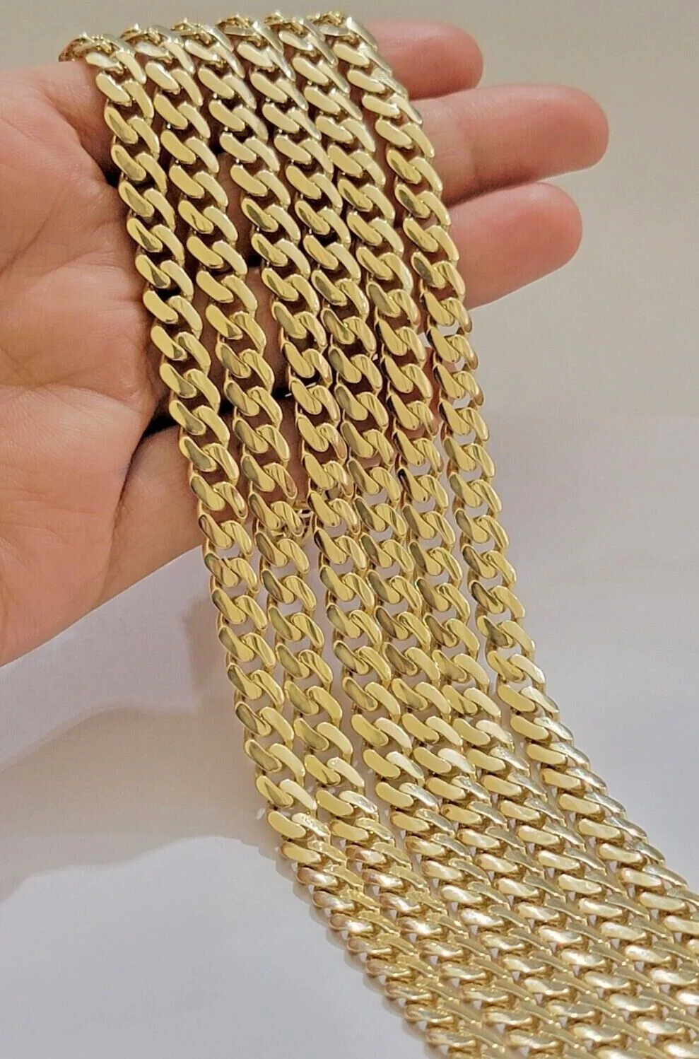 Real 14k Yellow Gold Monaco Chain Necklace 20" 22'' 24'' 26" Inch 7mm 14kt SALE - Image 10