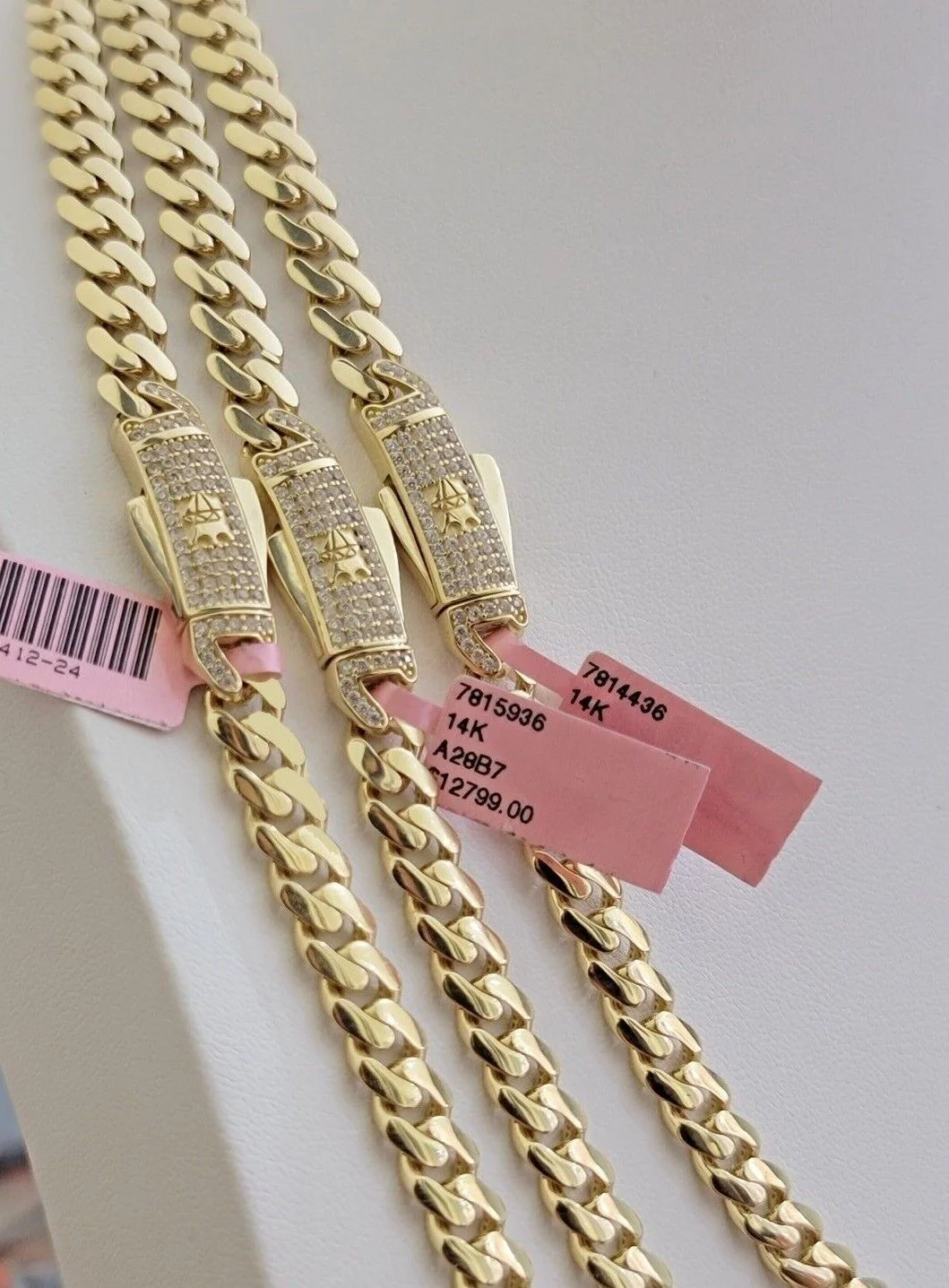 Real 14k Yellow Gold Monaco Chain Necklace 20" 22'' 24'' 26" Inch 7mm 14kt SALE - Image 11