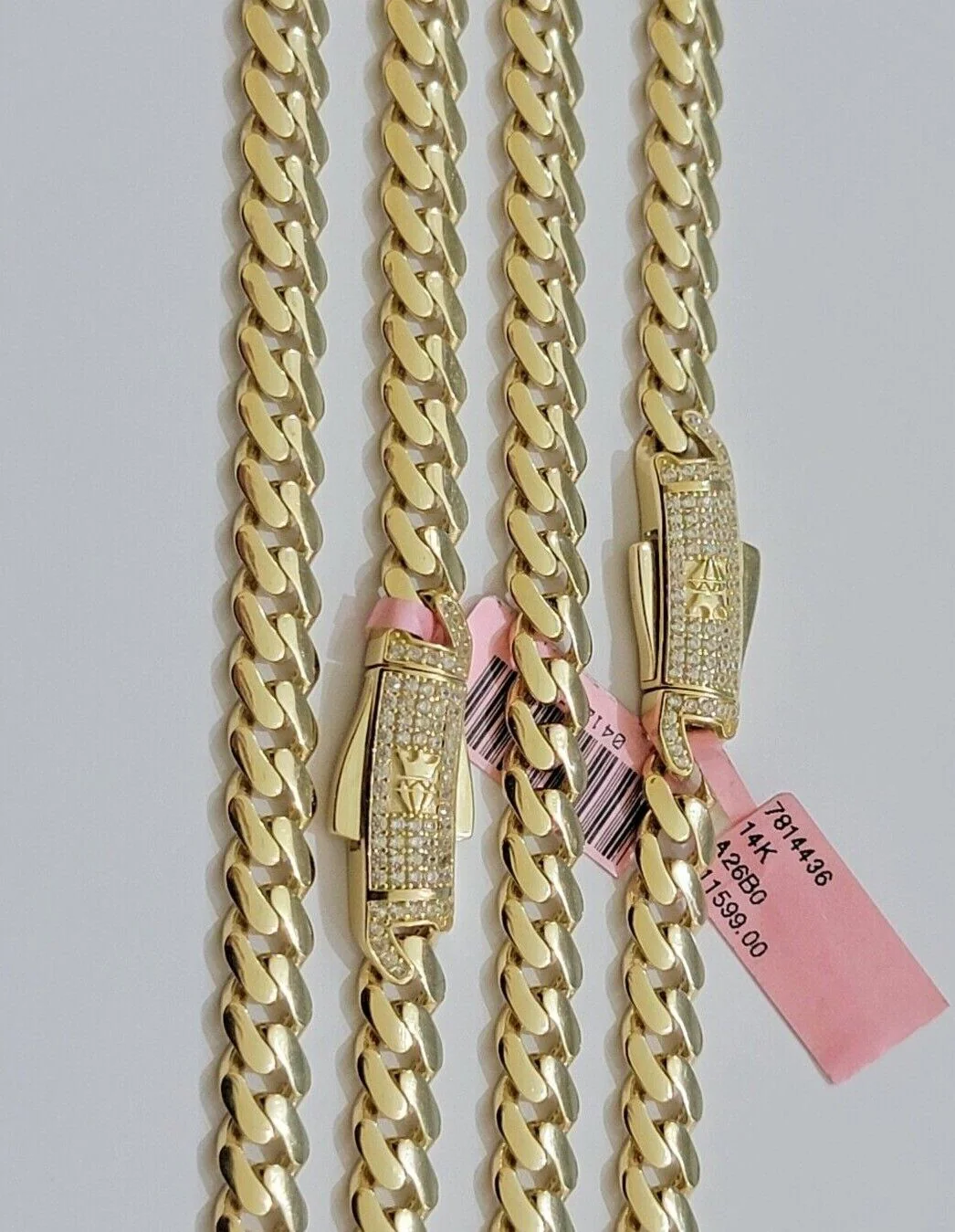 Real 14k Yellow Gold Monaco Chain Necklace 20" 22'' 24'' 26" Inch 7mm 14kt SALE - Image 12