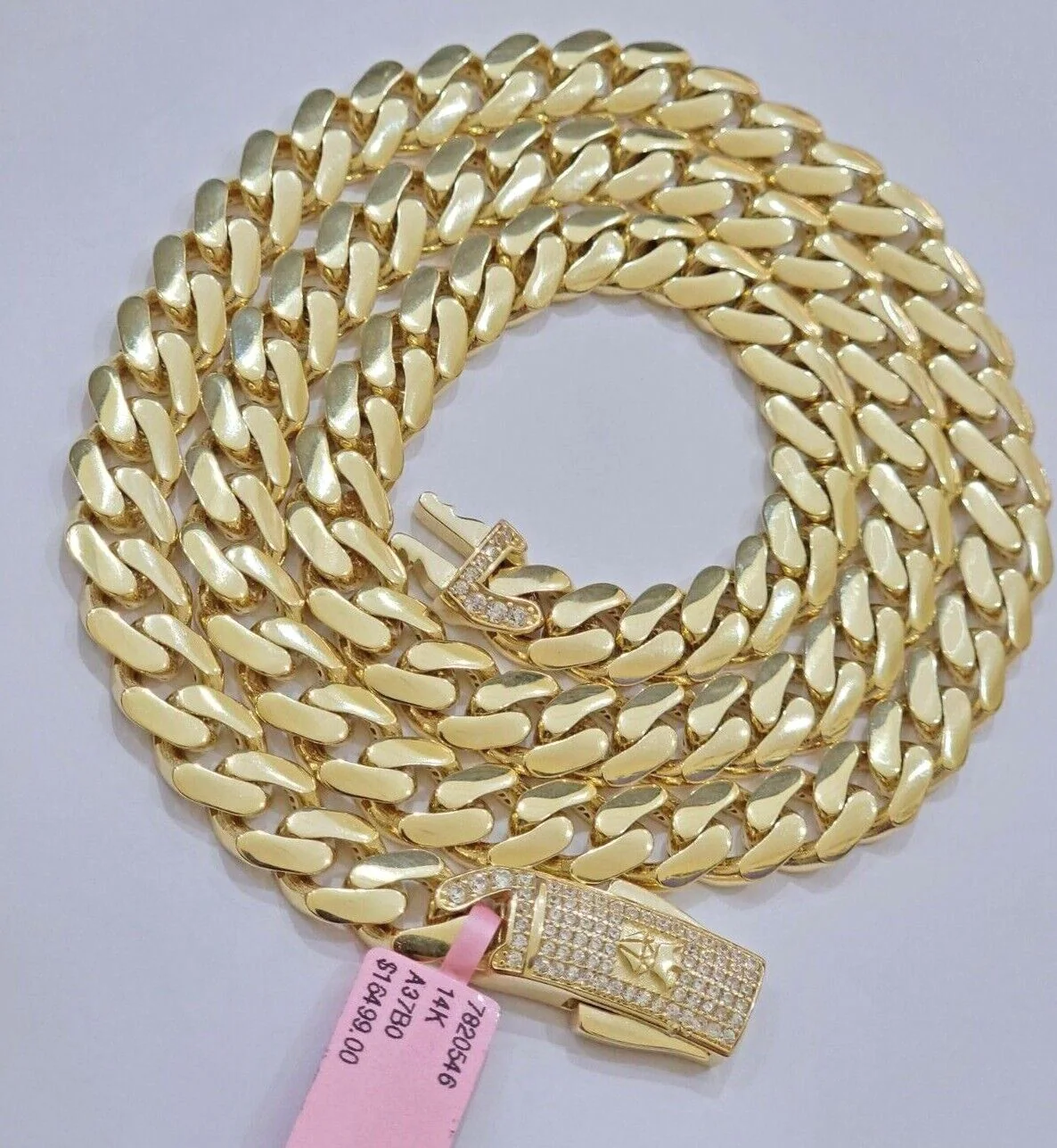 Real 14k Yellow Gold Monaco Chain Necklace 20" 22'' 24'' 26" Inch 9mm 14kt SALE - Image 3