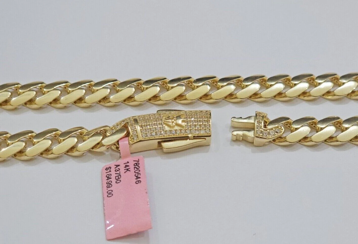 Real 14k Yellow Gold Monaco Chain Necklace 20" 22'' 24'' 26" Inch 9mm 14kt SALE - Image 4