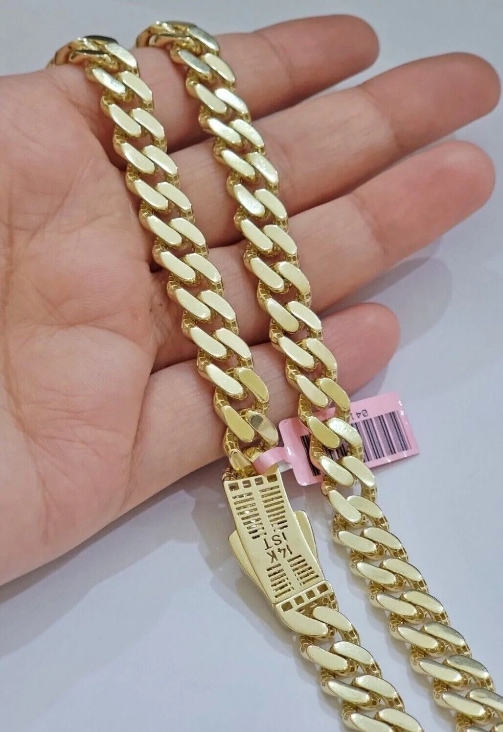 Real 14k Yellow Gold Monaco Chain Necklace 20" 22'' 24'' 26" Inch 9mm 14kt SALE - Image 5