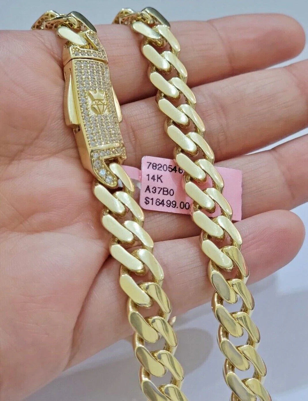 Real 14k Yellow Gold Monaco Chain Necklace 20" 22'' 24'' 26" Inch 9mm 14kt SALE - Image 6