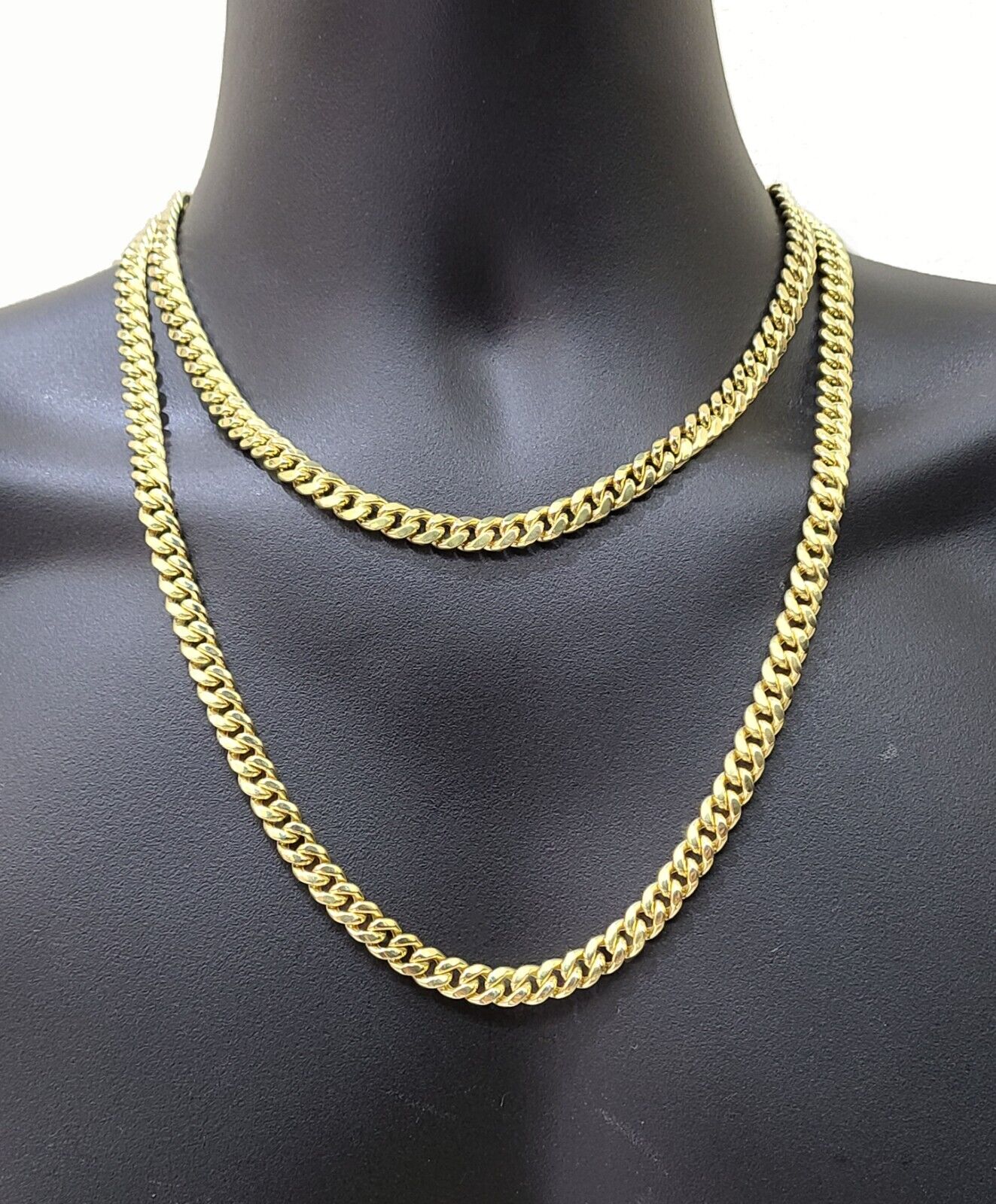 Real 14k Yellow Gold Necklace Miami Cuban Link Chain 8mm 28 Inch Box Lock 14 kt - Image 2