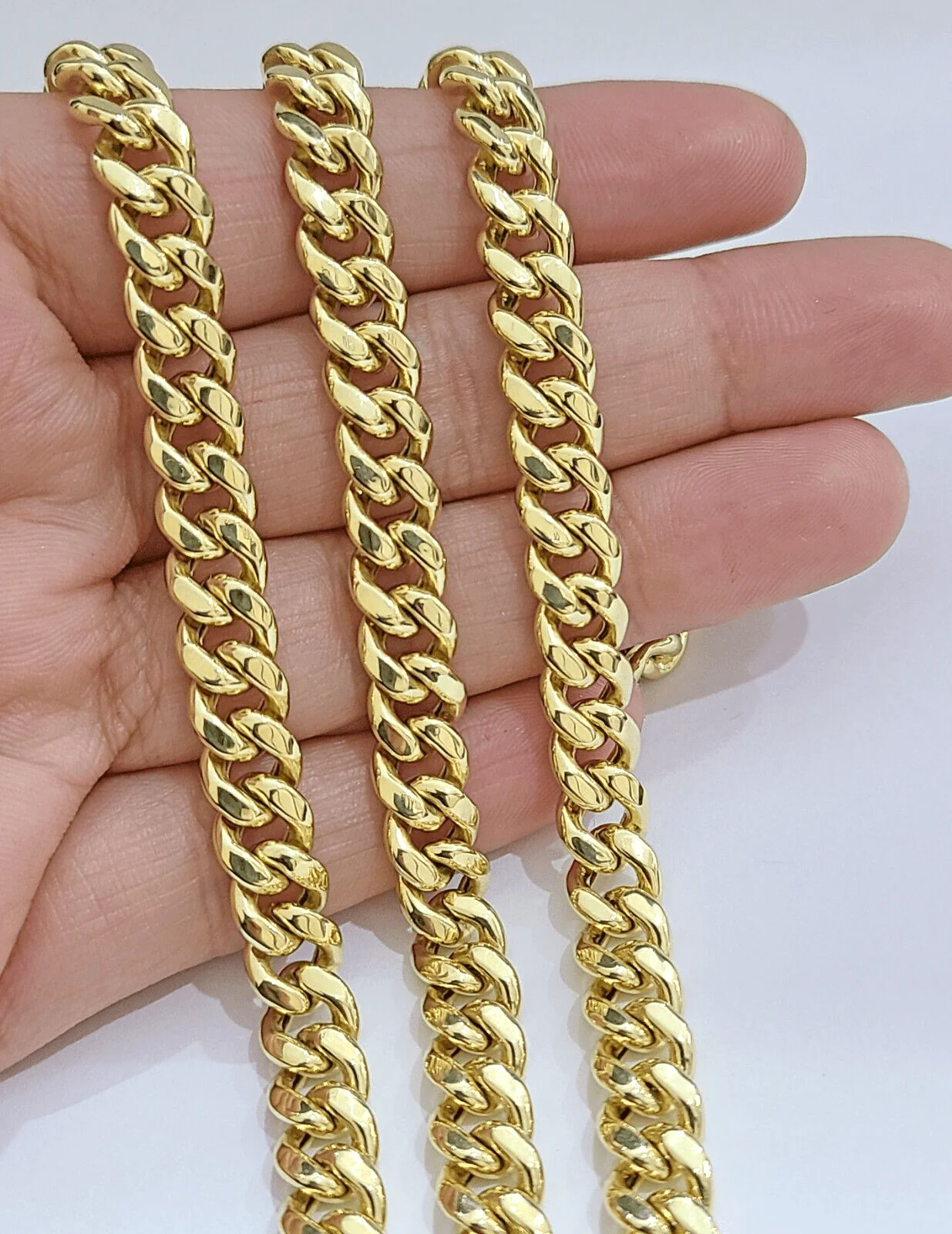 Real 14k Yellow Gold Necklace Miami Cuban Link Chain 8mm 28 Inch Box Lock 14 kt - Image 3