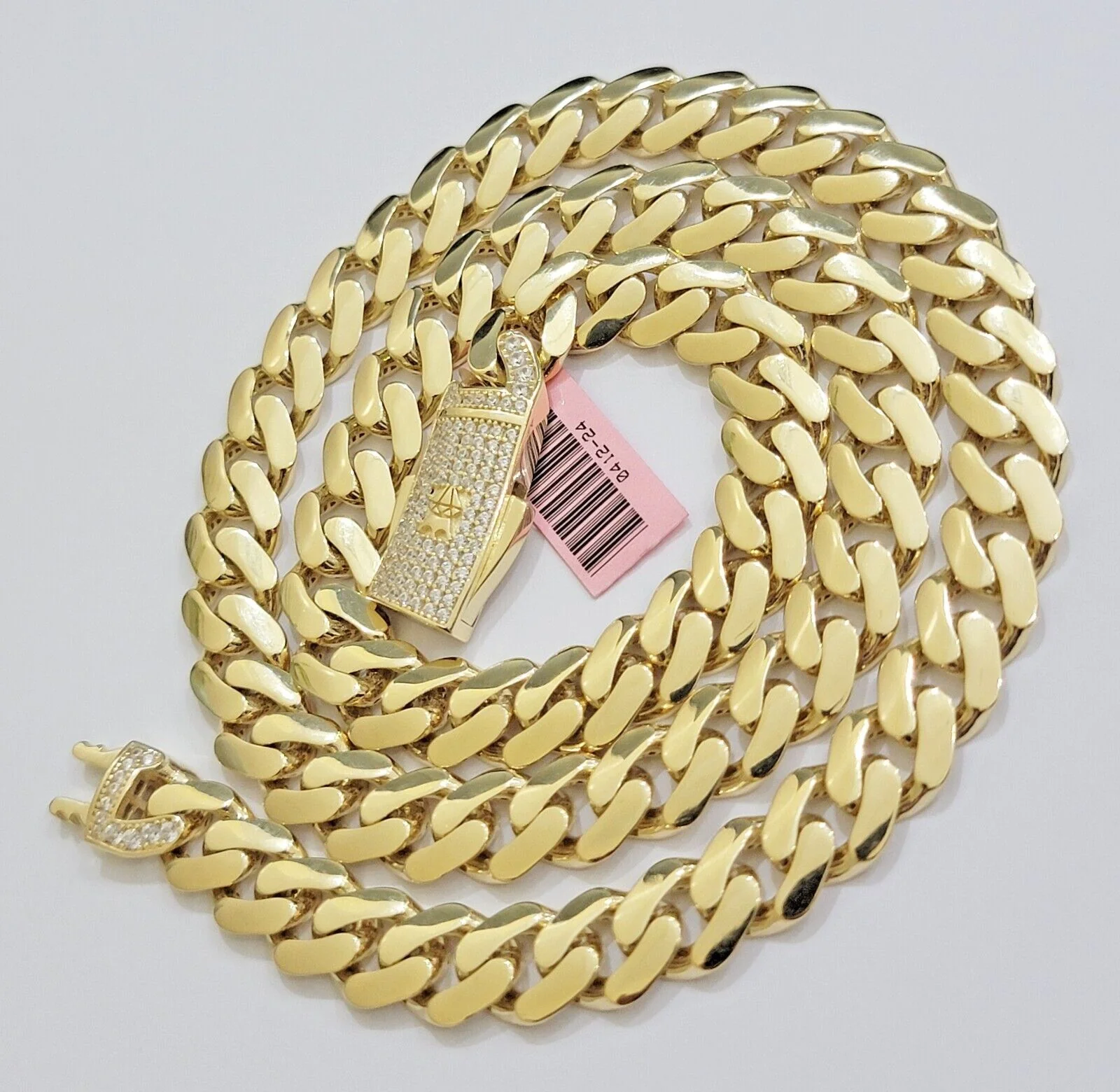 Real 14K Yellow Gold Necklace Royal Monaco Chain 10mm chain 22Inch Mens Puro ORO - Image 5