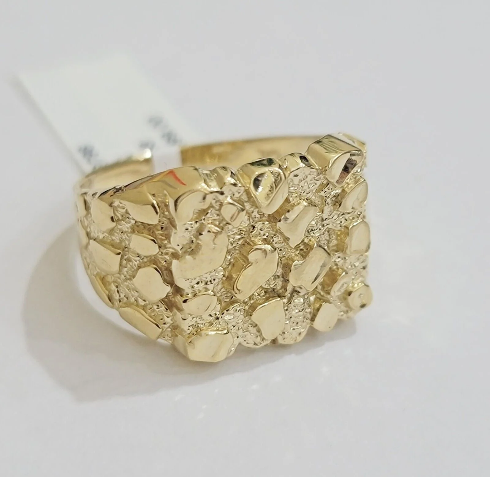Real 14k Yellow Gold Nugget Ring For Men's Genuine 14kt casual or Pinky Ring