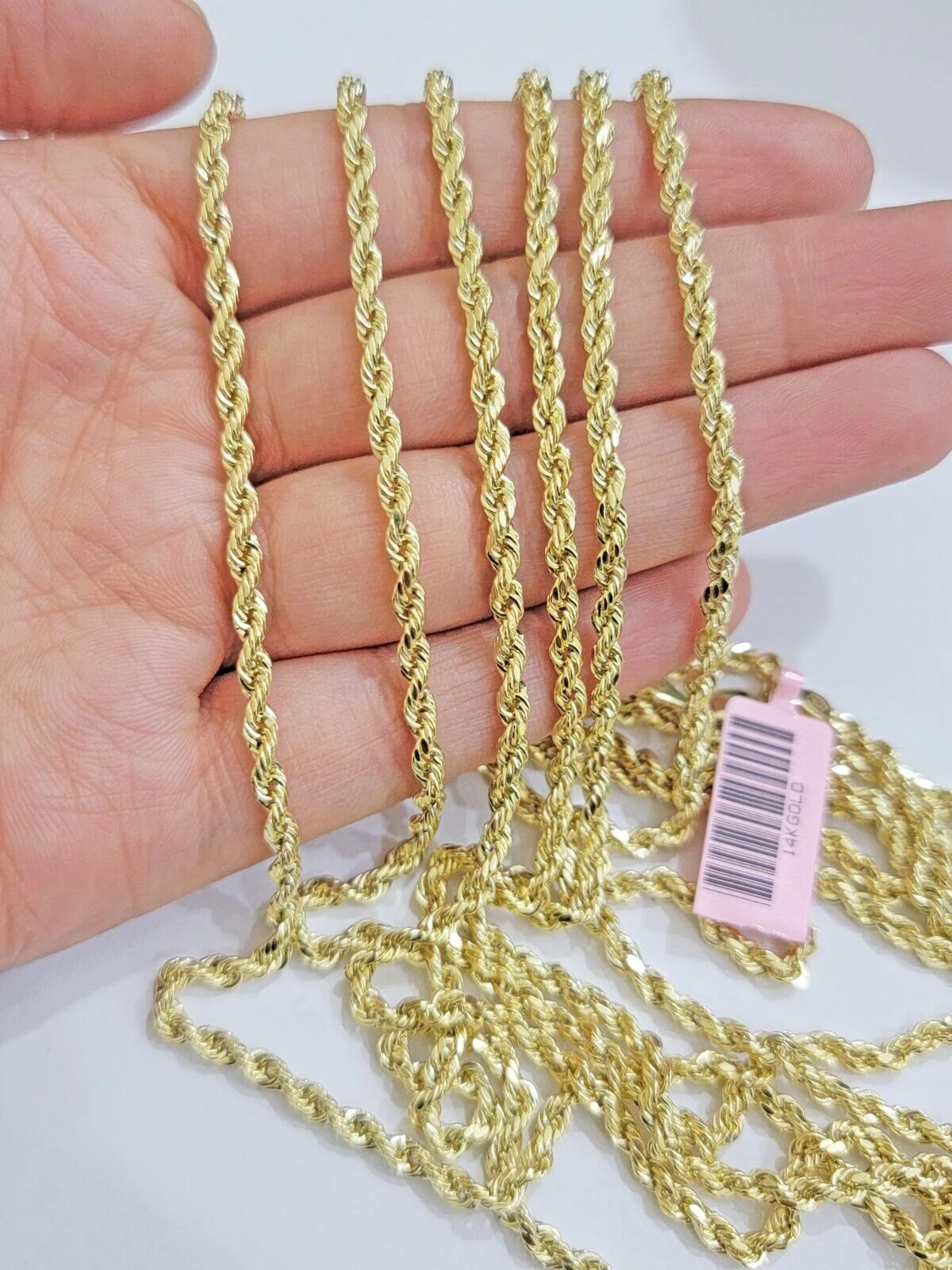Real 14k Yellow Gold Rope Chain Necklace 28 Inch 3mm Diamond Cut Men Women SOLID - Image 6