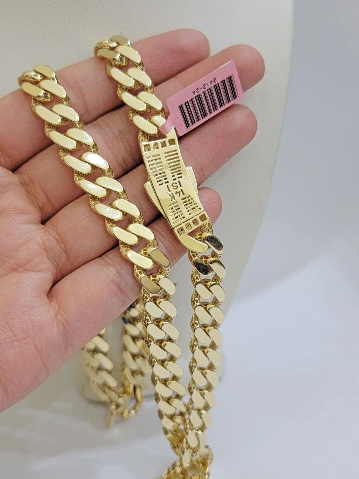 Real 14K Yellow Gold Royal Monaco Chain 10mm chain 22Inch Necklace Mens Puro ORO - Image 8