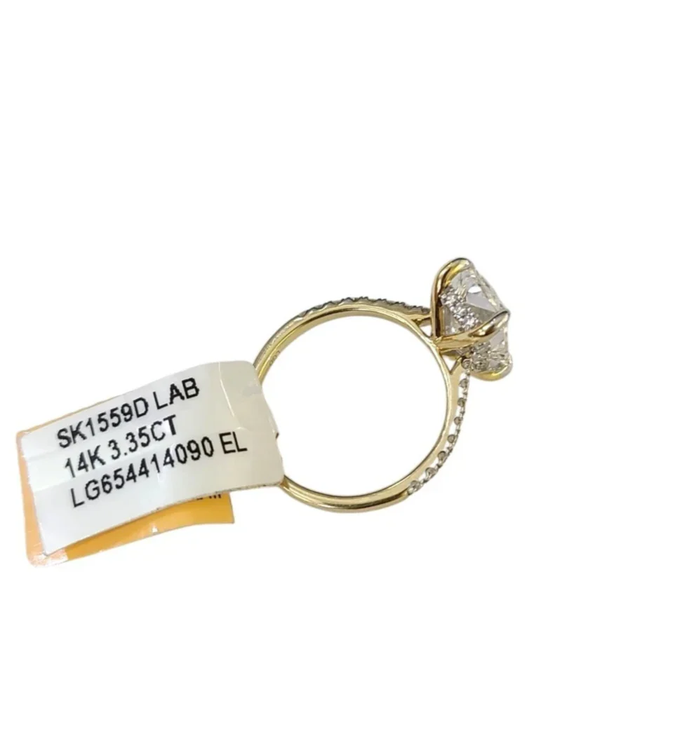 Real 14k Yellow Gold White Diamond Ring Square Lab Diamond Mens Genuine - Image 7