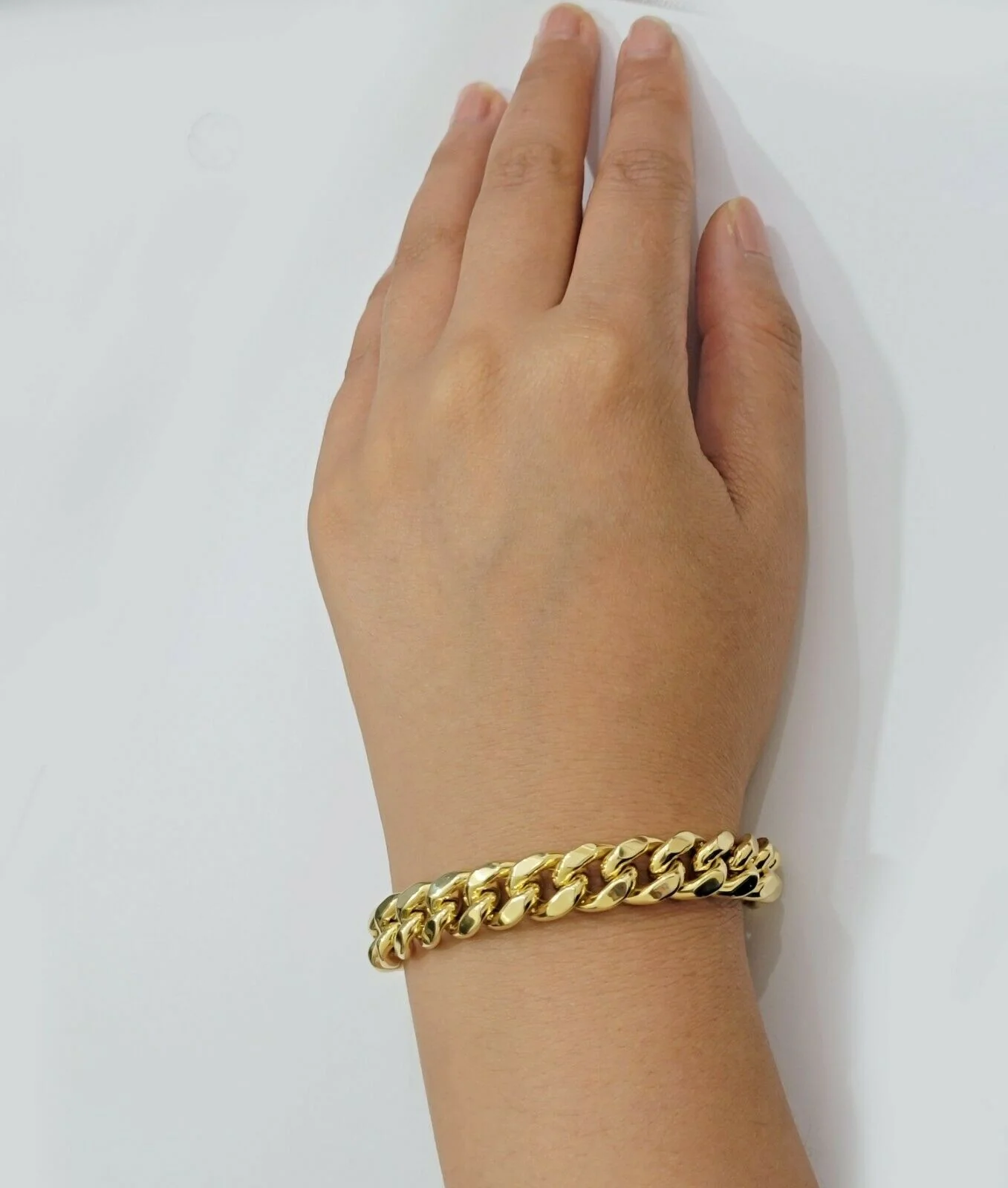 Real 14kt Gold Bracelet Miami Cuban Link 11mm 7.5"Inch Box Lock, Mens 14k STRONG - Image 9