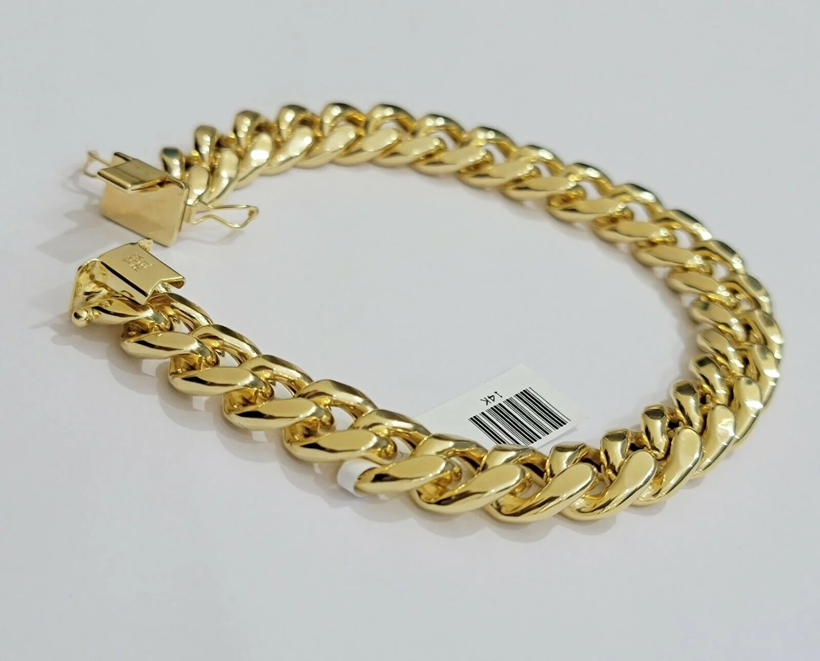 Real 14kt Gold Bracelet Miami Cuban Link 11mm 8" Inch Box Lock, Mens 14k STRONG - Image 2