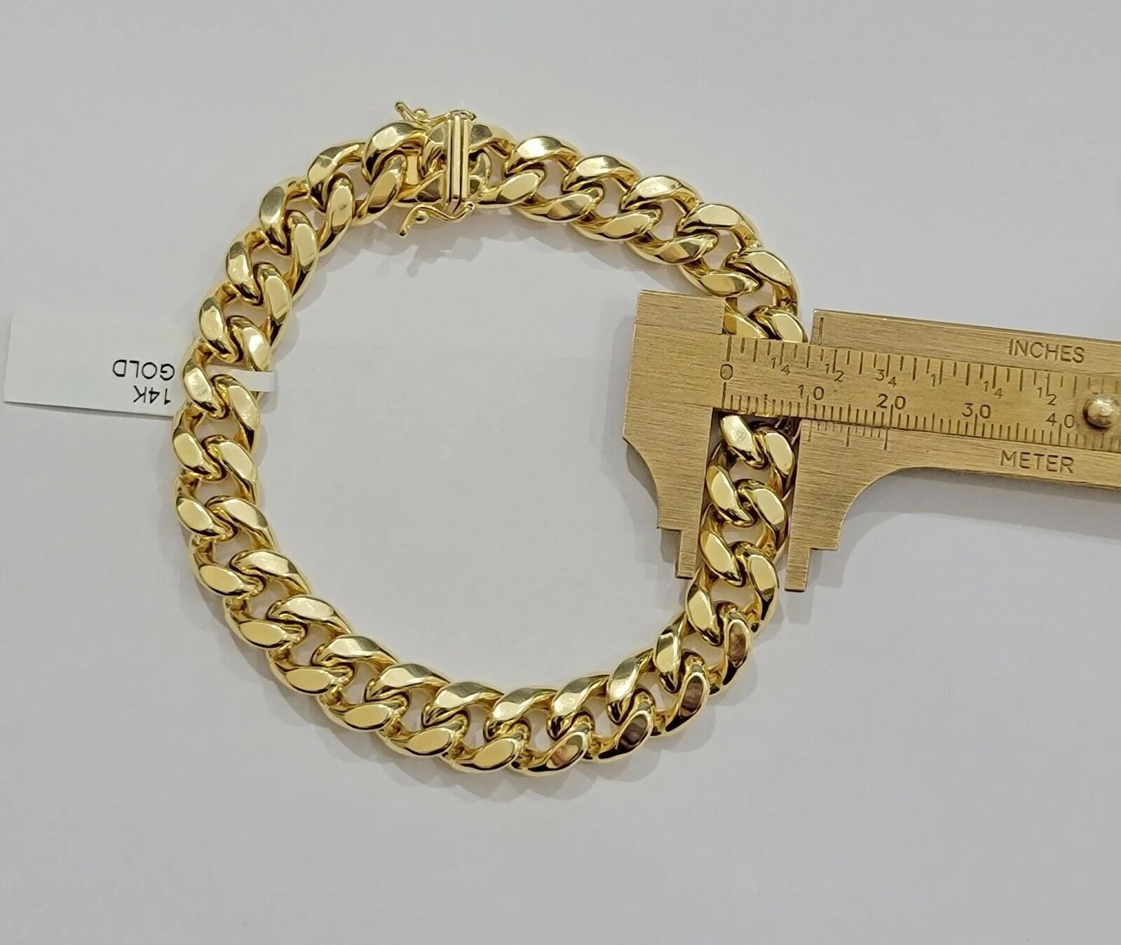 Real 14kt Gold Bracelet Miami Cuban Link 11mm 9" Inch Box Lock, Mens 14k STRONG - Image 6