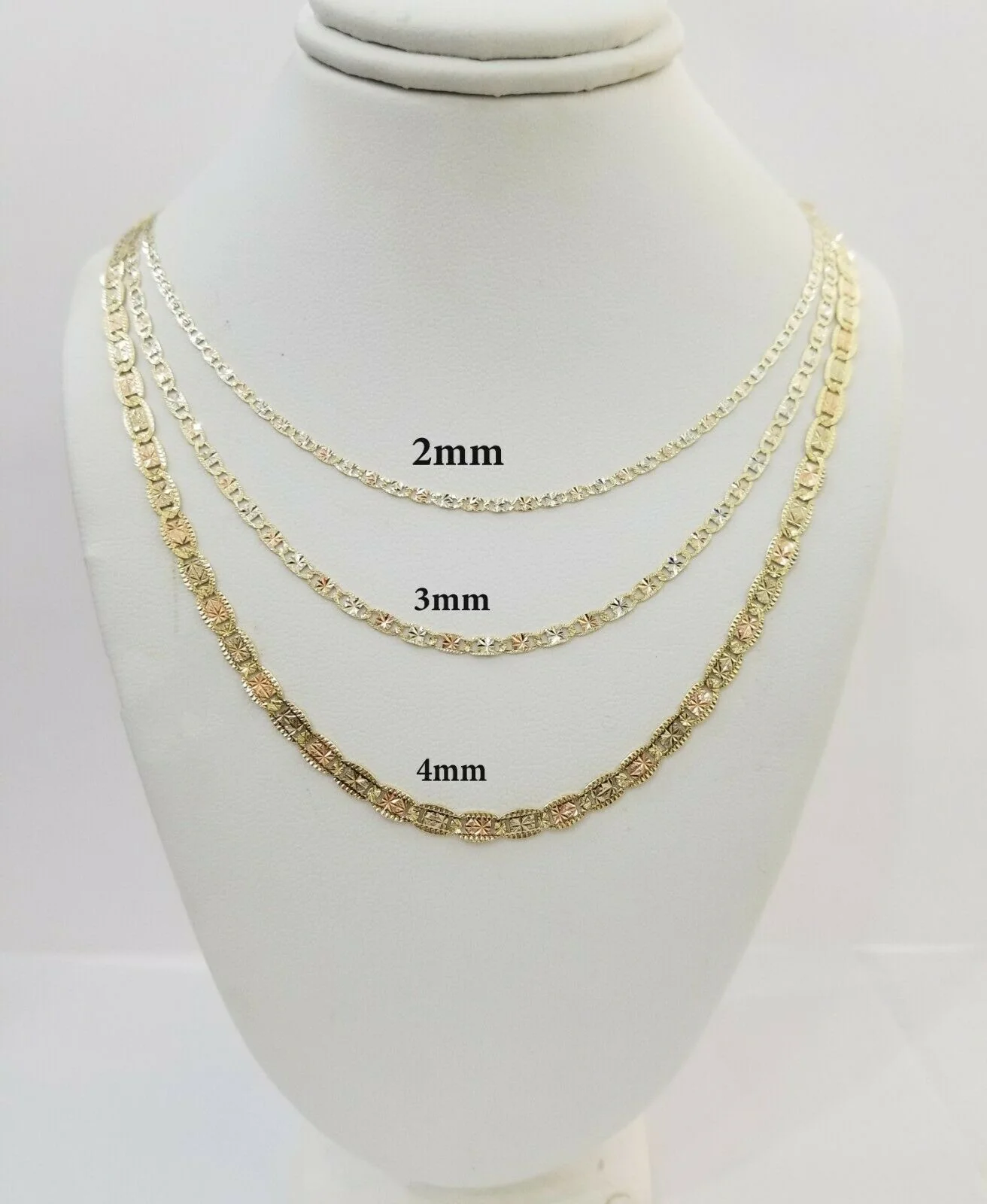 REAL 14kt Gold Necklace Ladies chain 2mm 3mm 4mm 18"-26" Diamond cuts Women - Image 6