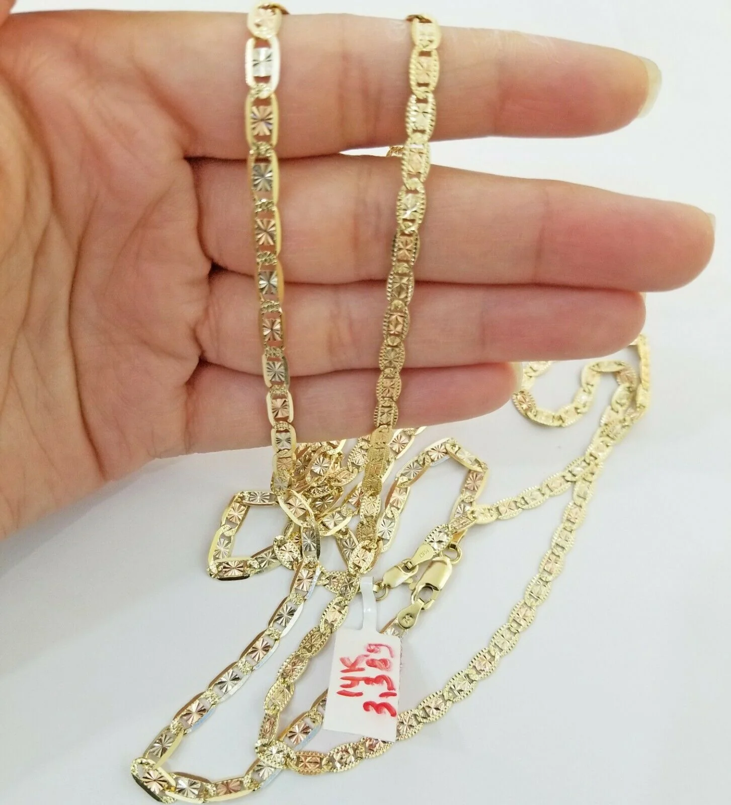 REAL 14kt Gold Necklace Ladies chain 2mm 3mm 4mm 18"-26" Diamond cuts Women - Image 9