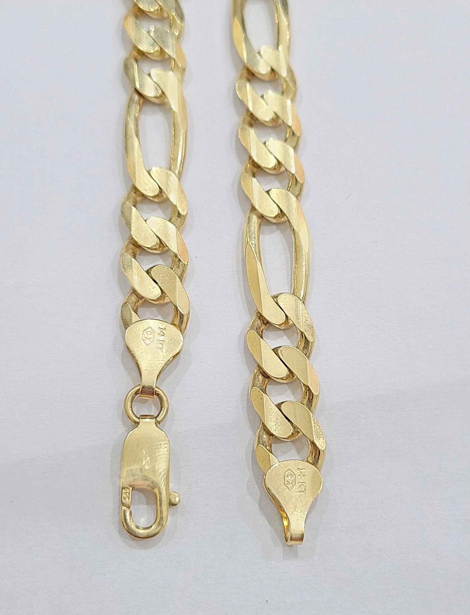 Real 14kt Solid Yellow Gold Figaro Chain 10mm 24'' inches Necklace 14k - Image 6
